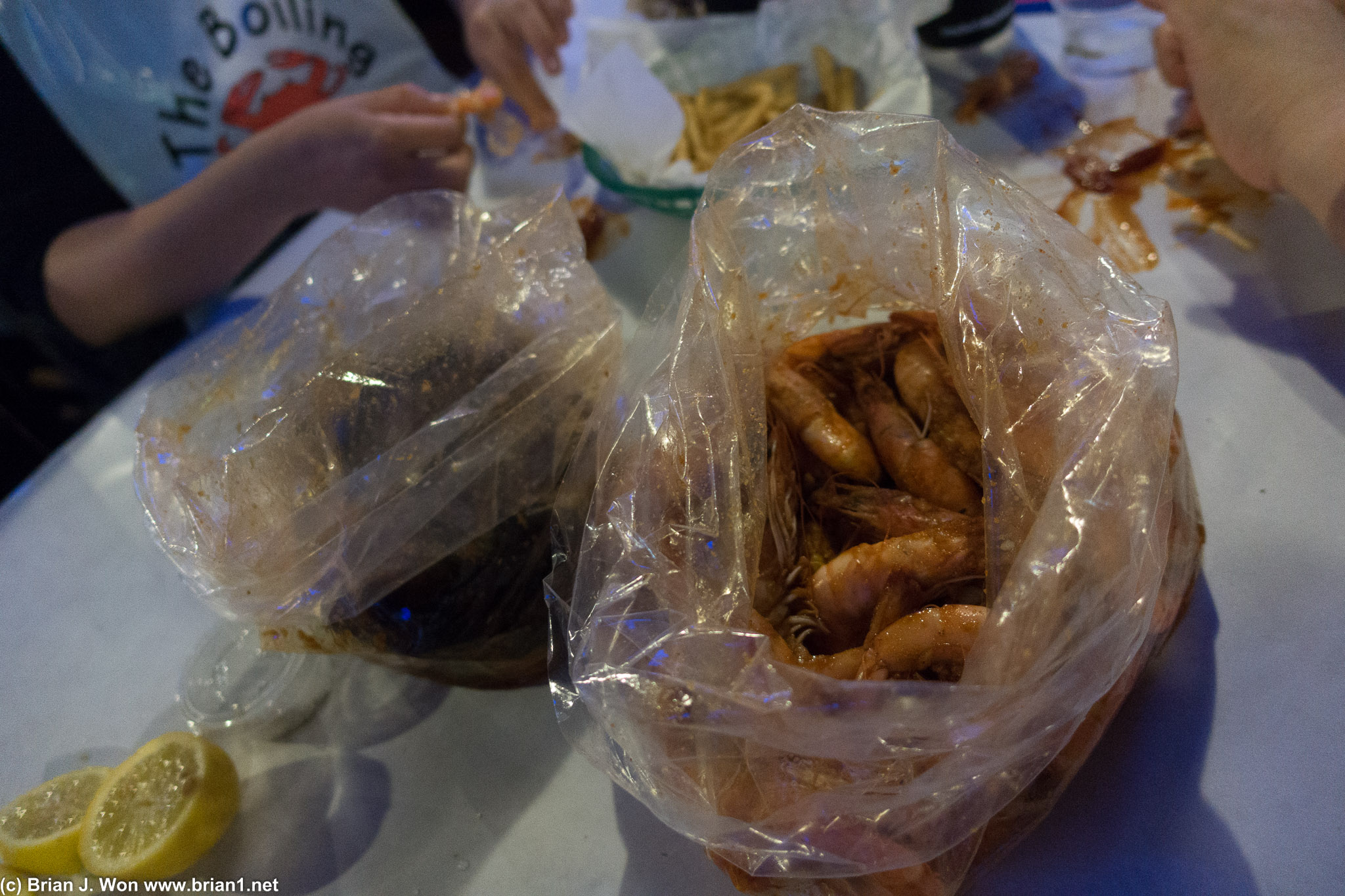 Shrimp and mussels at Boiling Crab.