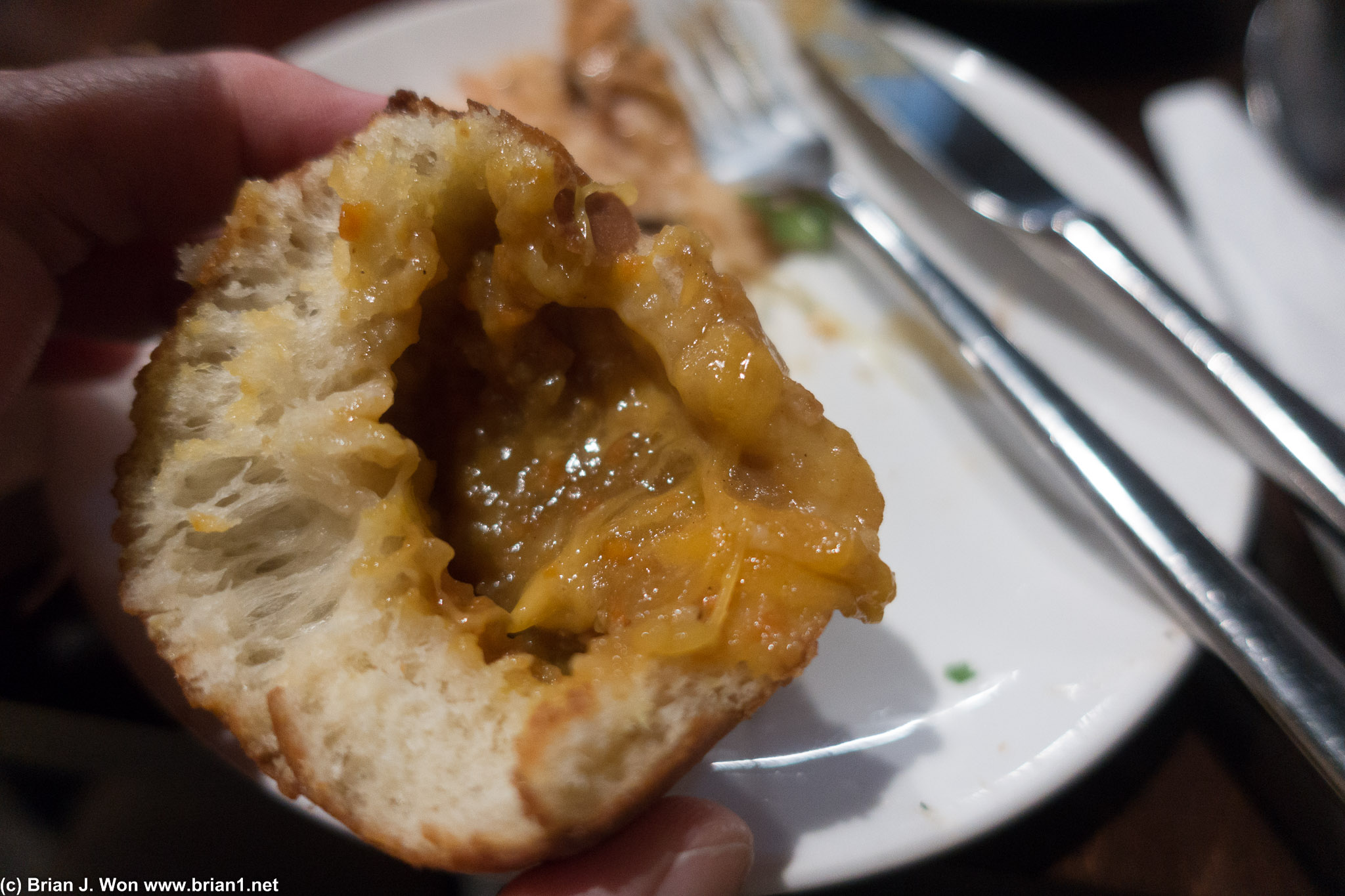 Curry cheese donut. Not a fan... pretty a more traditional curry pan done spicy.