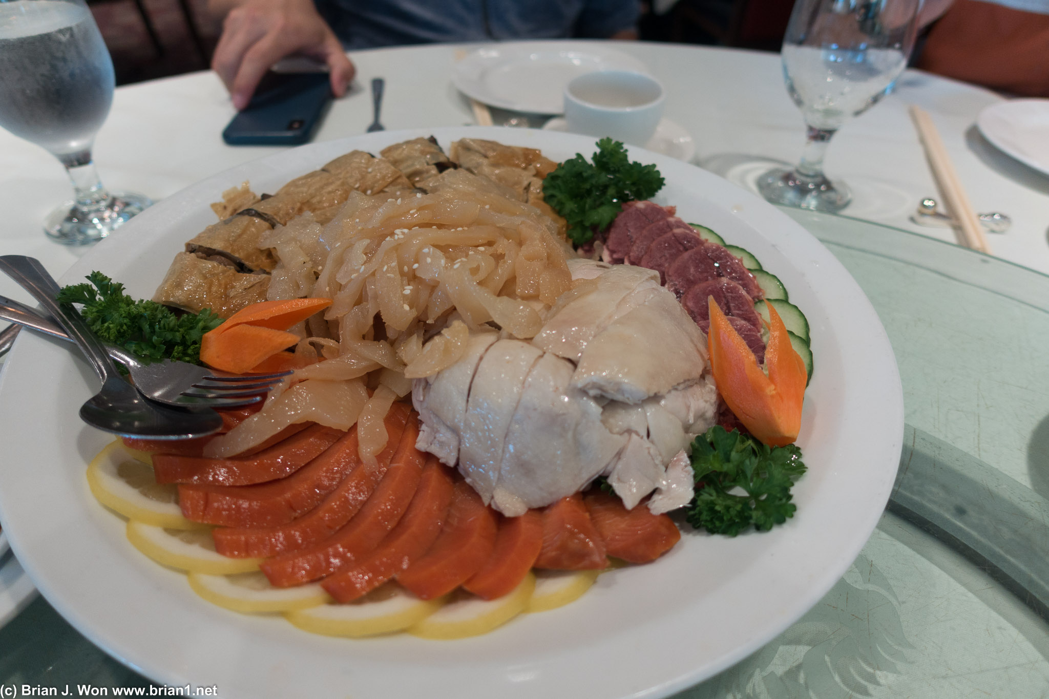 Cold plate. The jellyfish and chicken were NOM. Smoked salmon was a very PacNW touch.