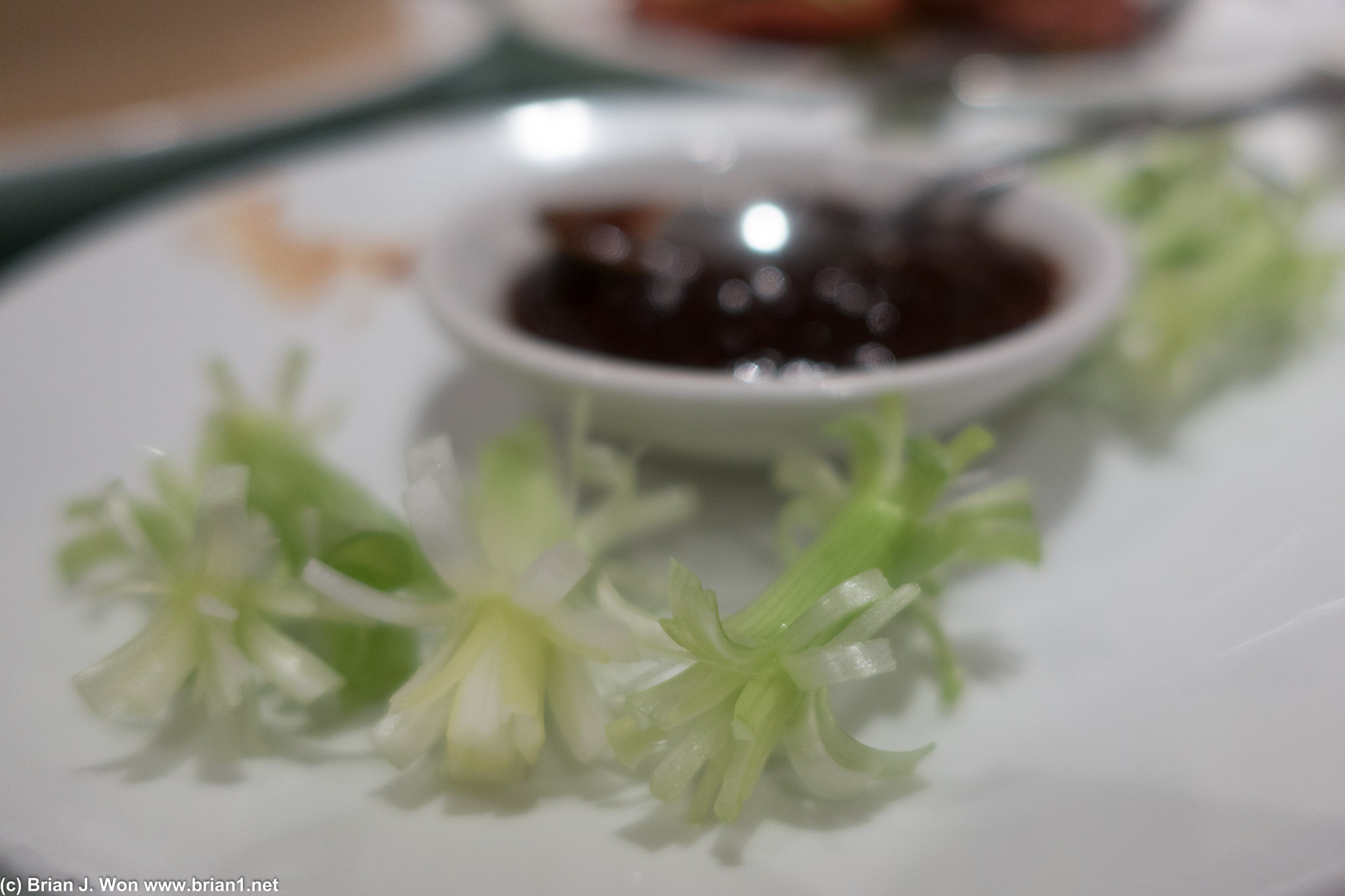 So fancy, they flowered the ends of the green onion.