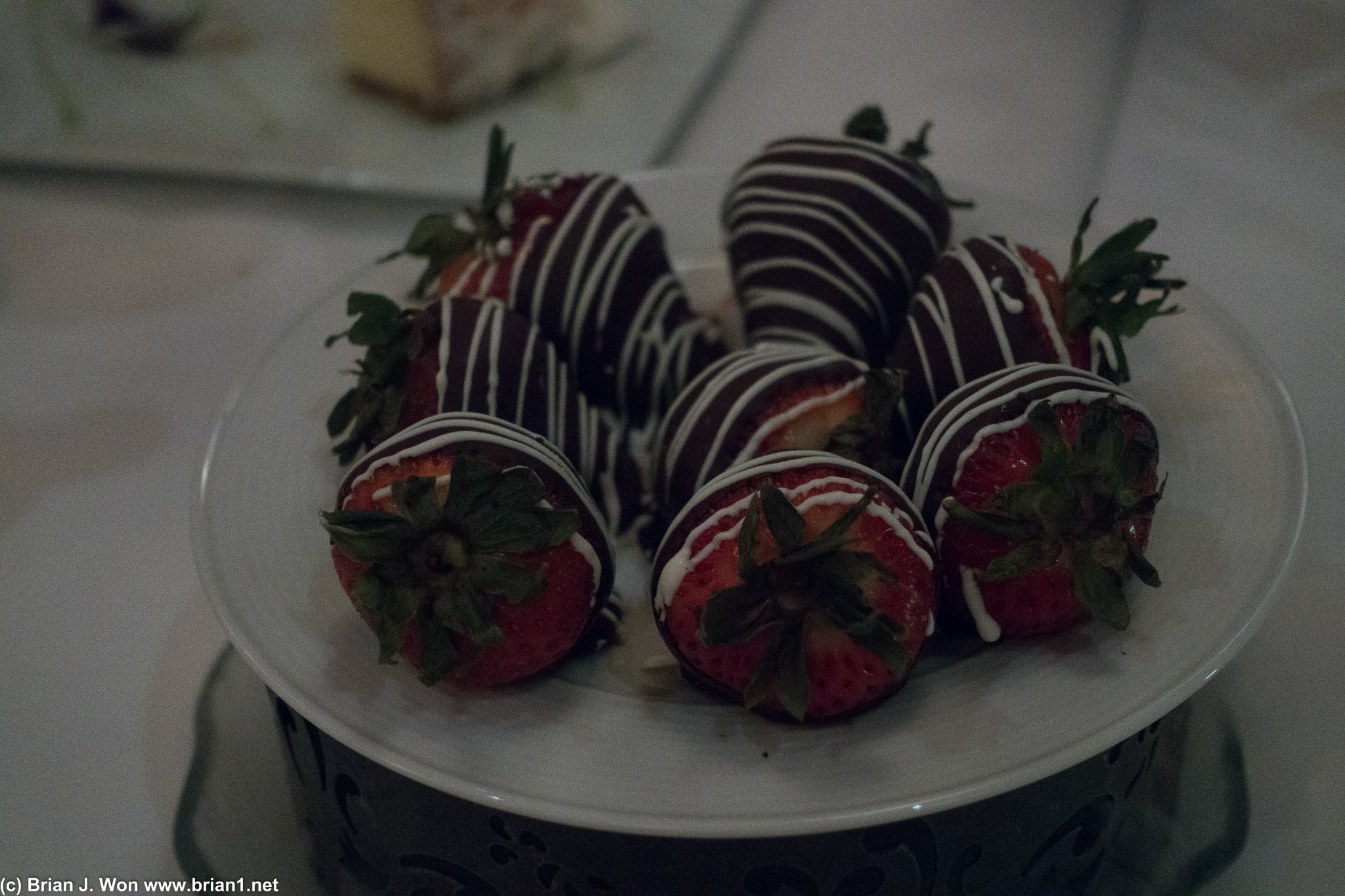 Chocolate covered strawberries for the bachelor party.