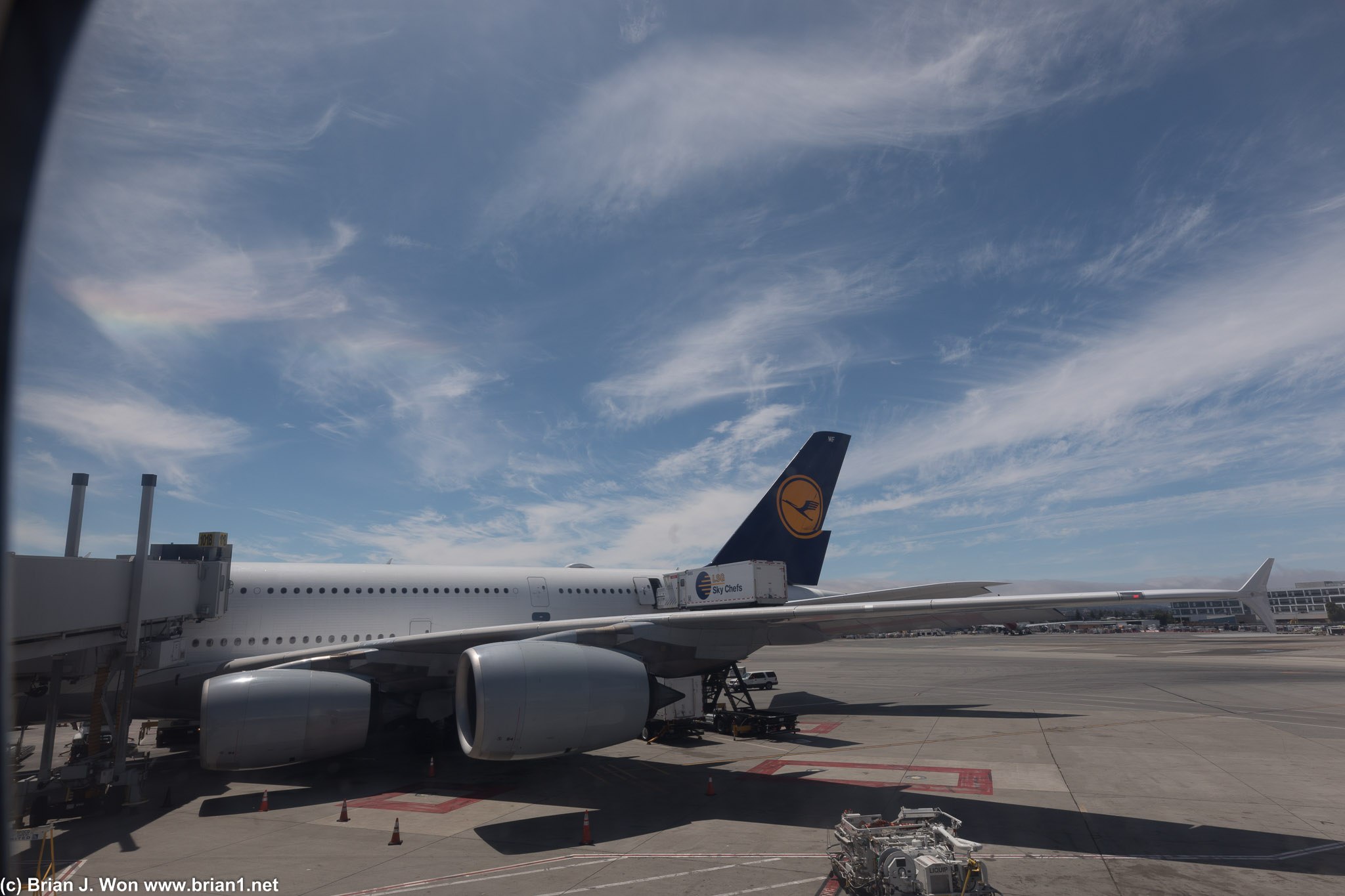 Lufthansa Airbus A380 next door.