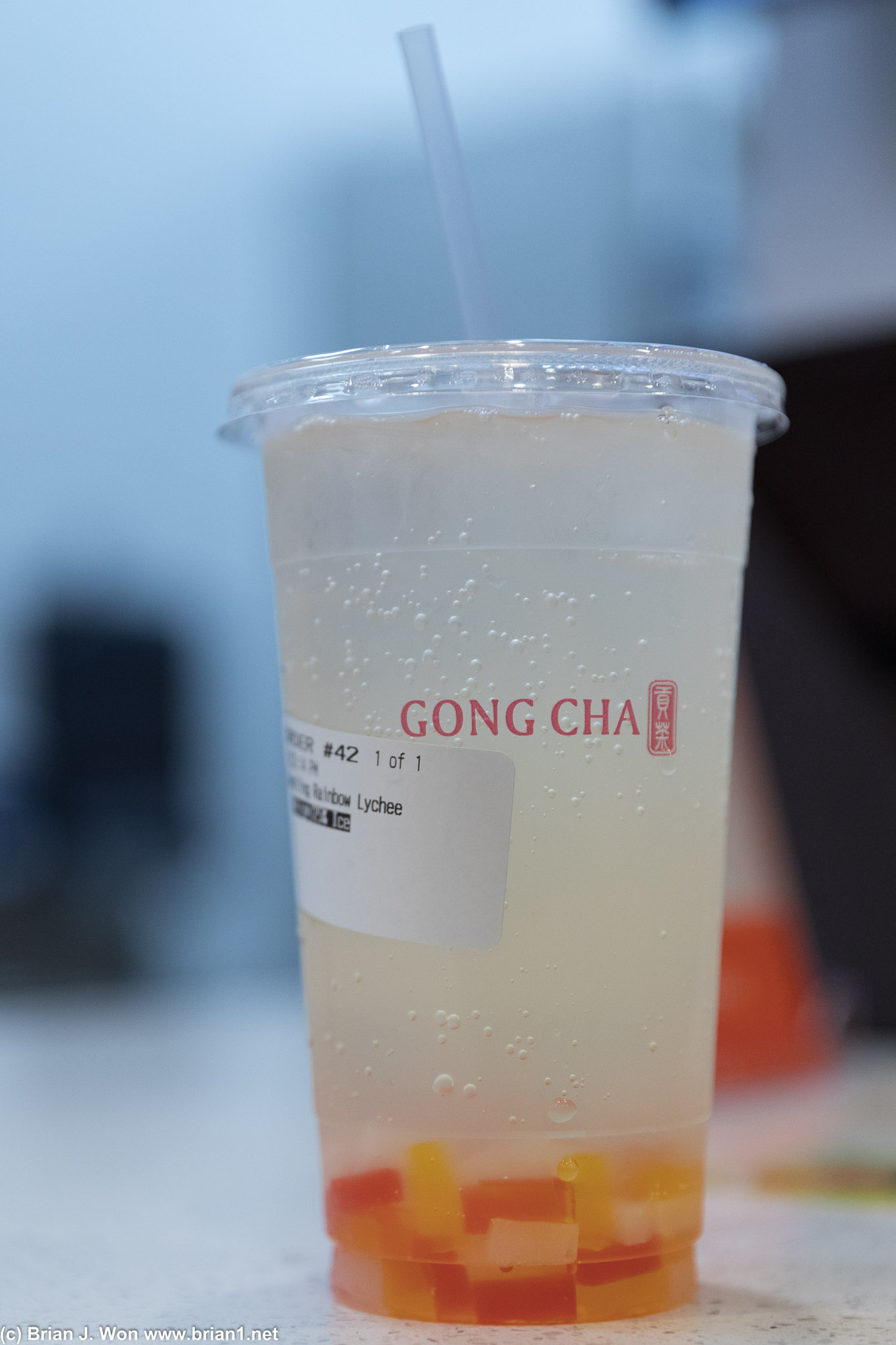 Lychee sparkle drink from Gong Cha.