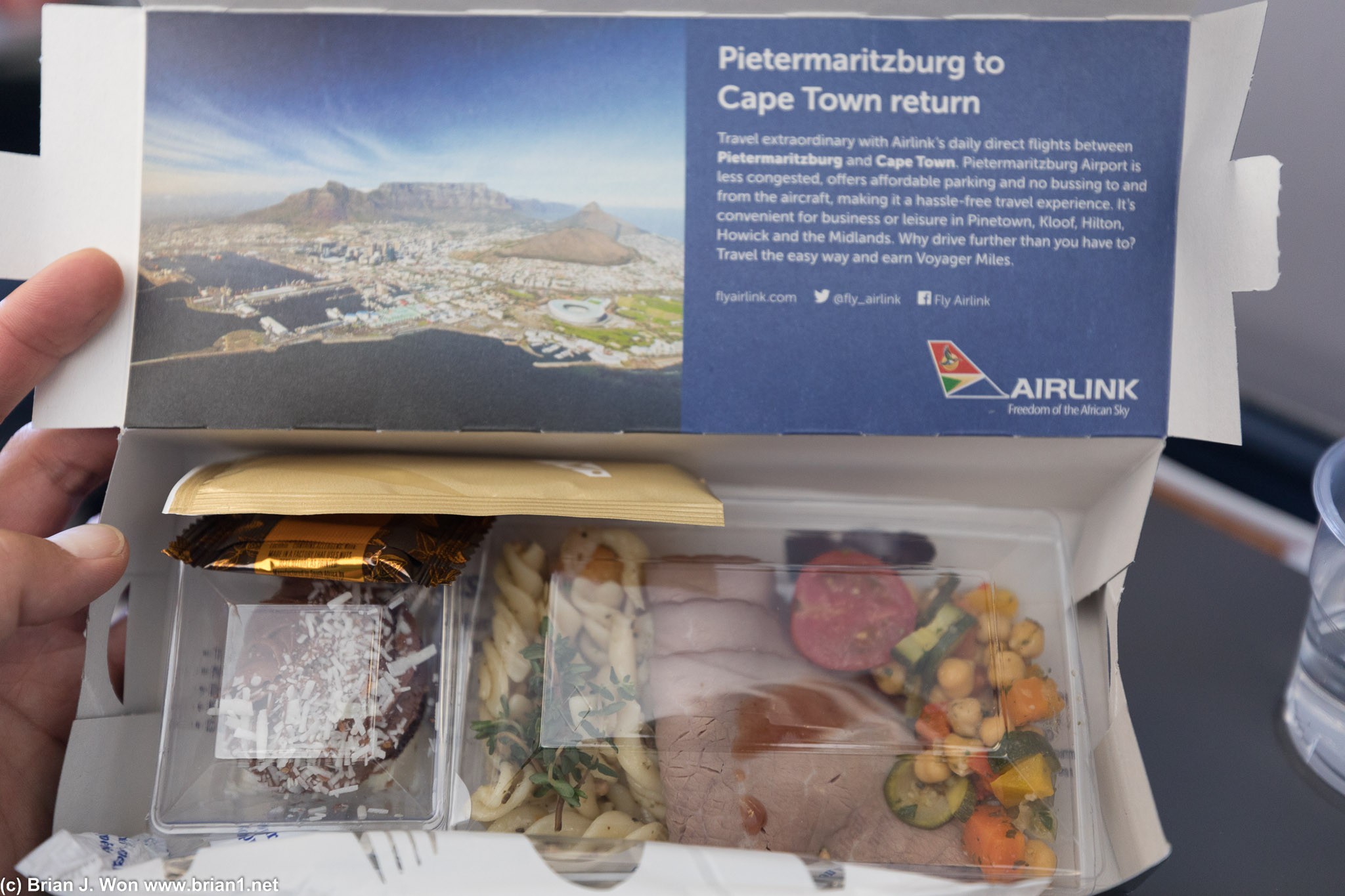 South African Airways feeds you even on a 2 hour flight?!?