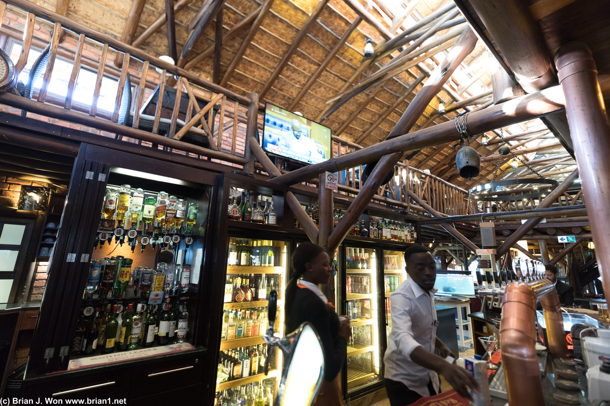 The bar at Roof of Africa Hotel.
