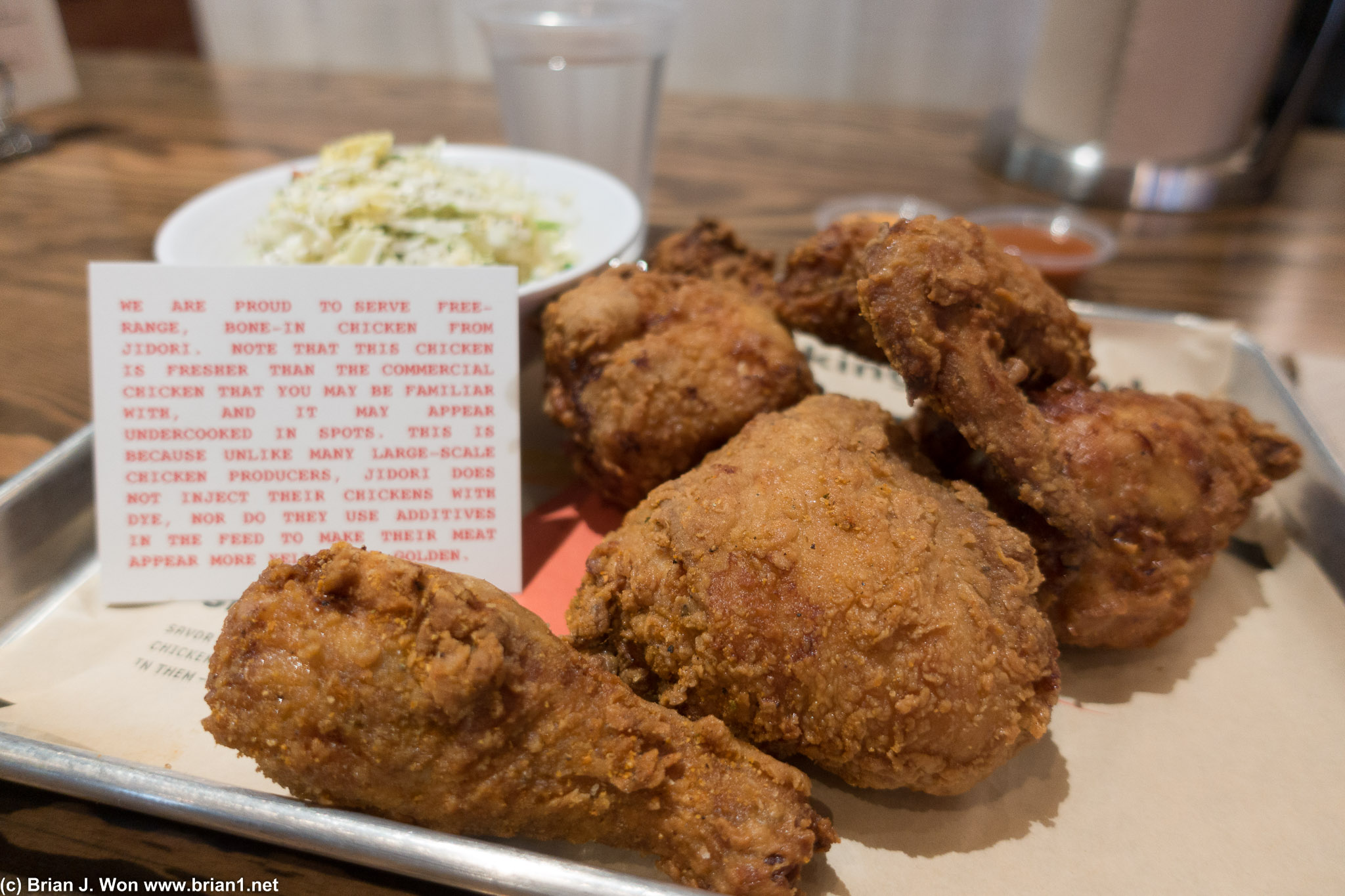 Fried chicken at The Crack Shack is damned good.