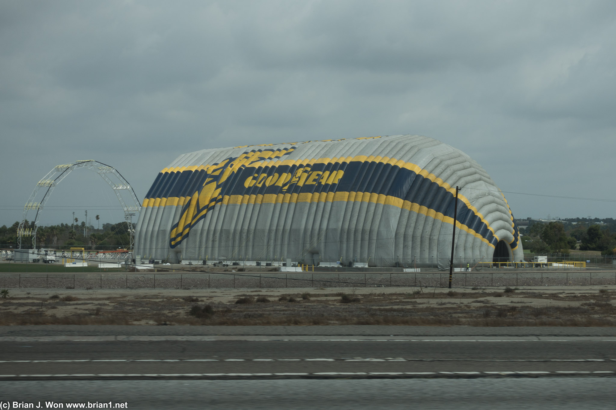 Is Goodyear erecting a hanger for the blimp?