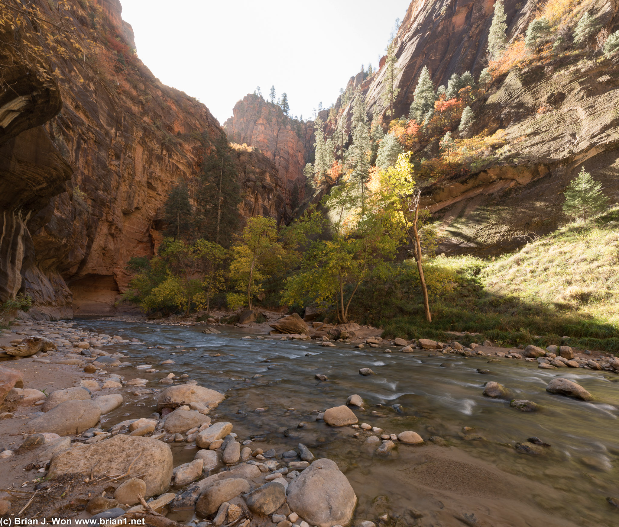 The Virgin River cut The Narrows over many millenia.