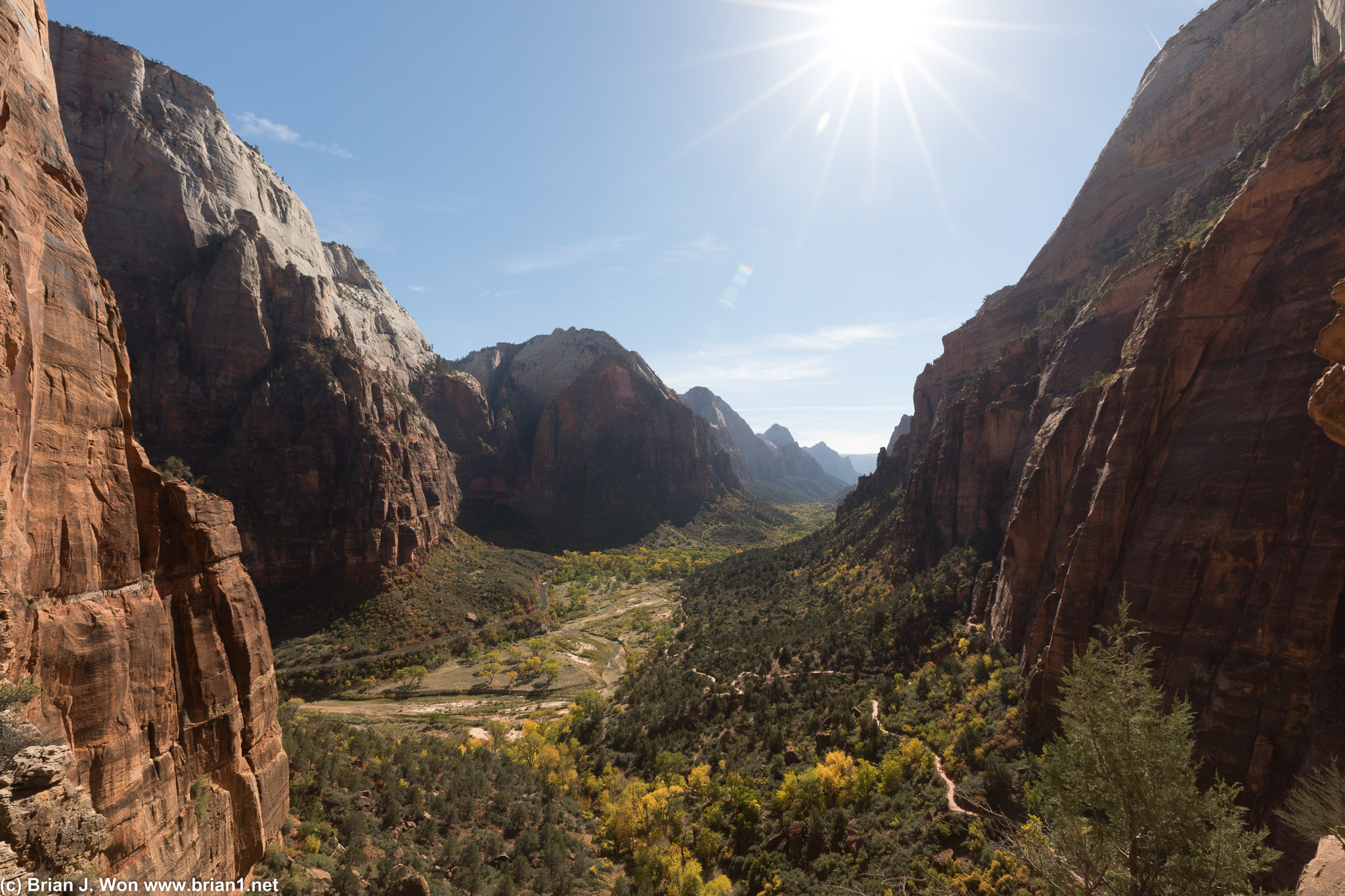 Looking south at Zion Canyon from the West Rim Trail.