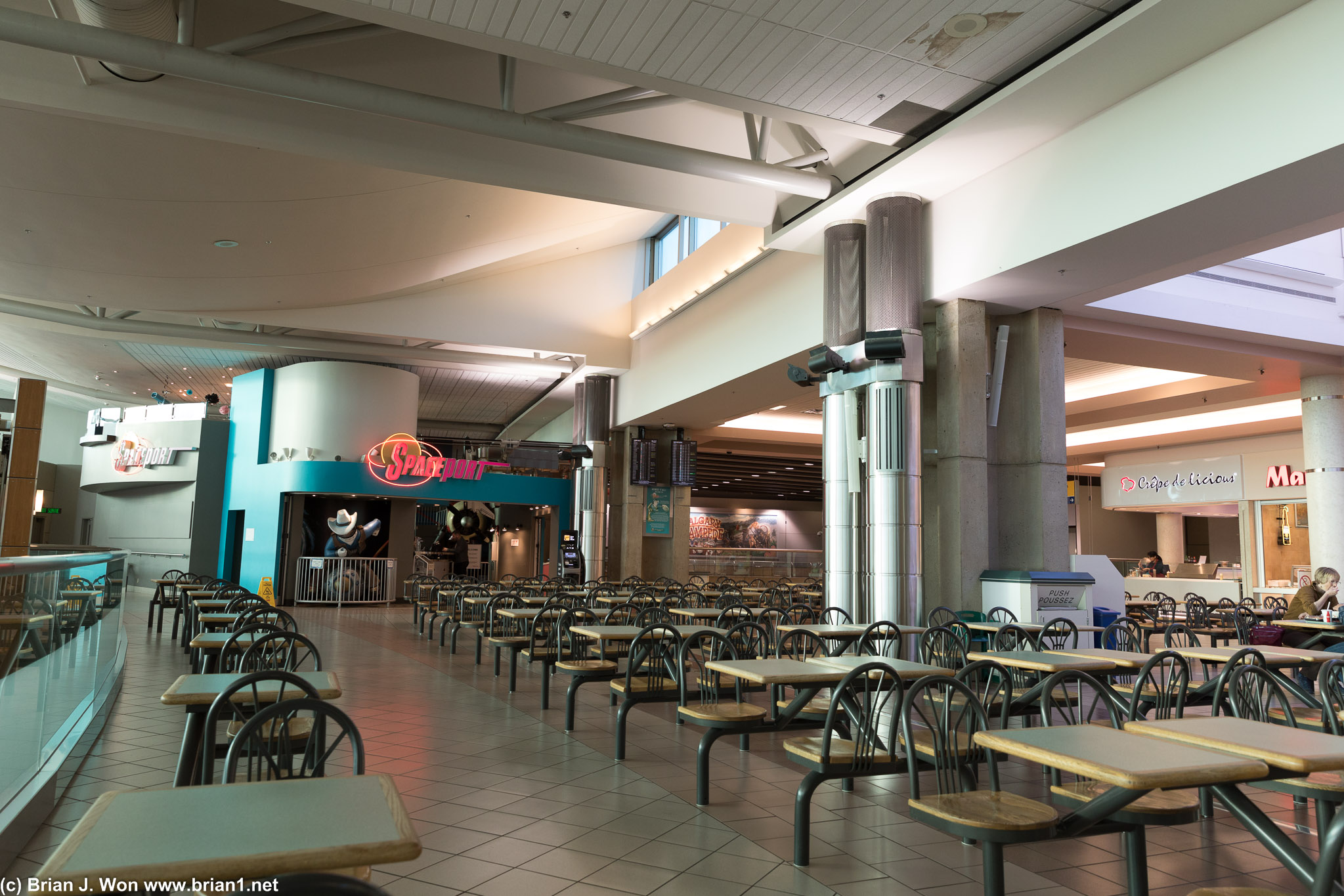 Old school food court, pre-security, at Calgary Airport.