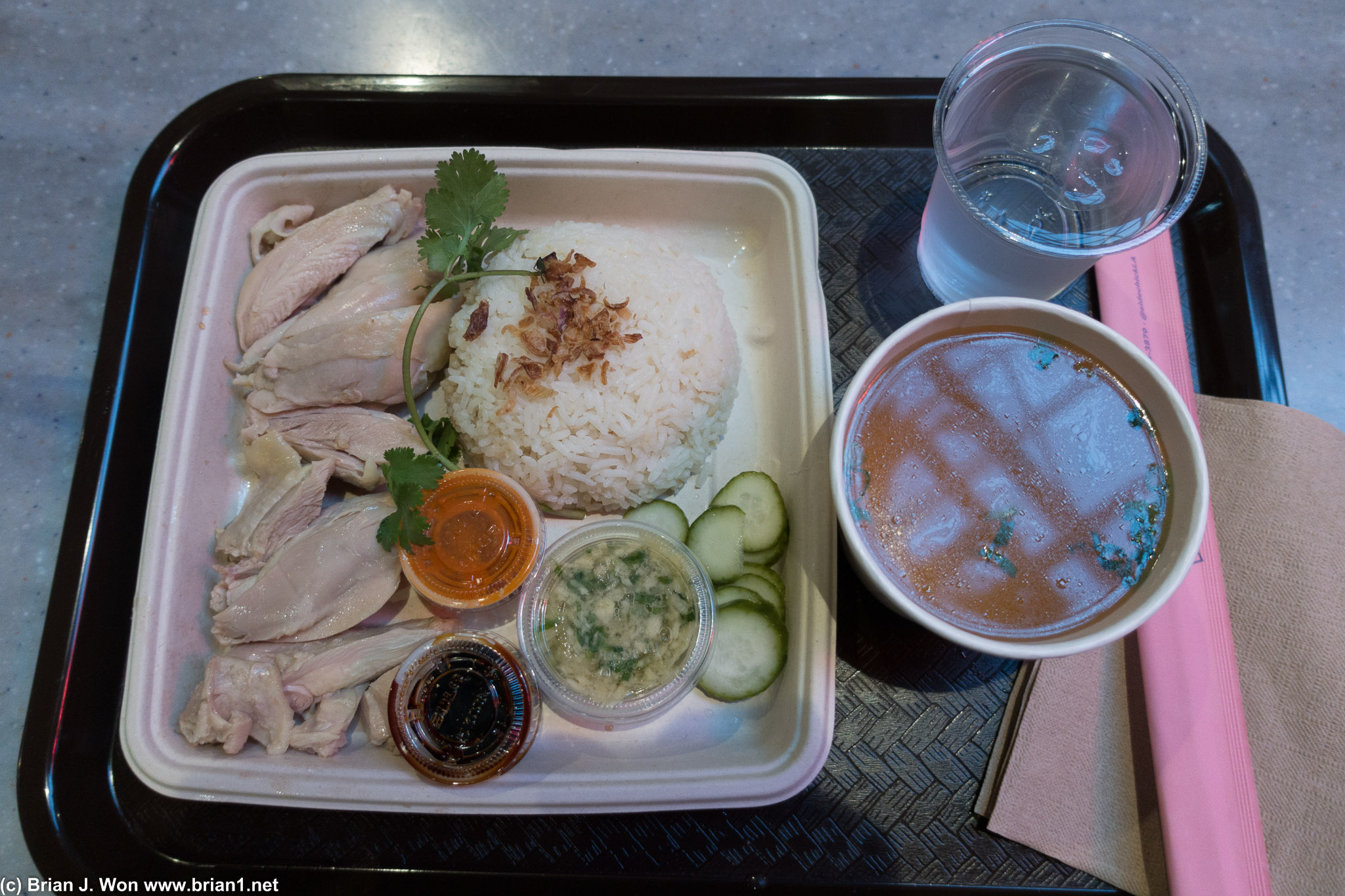 Side Chick's hainan chicken and chicken broth.
