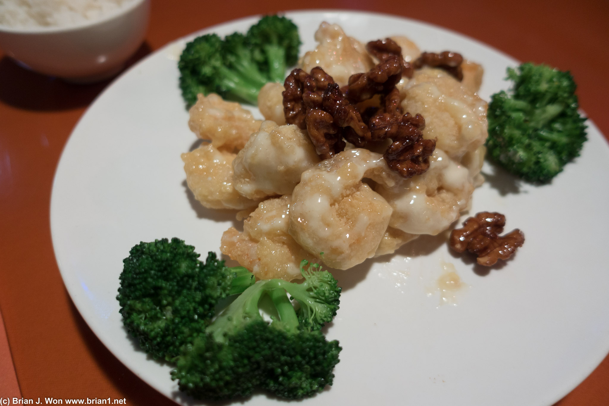 Walnut prawn. Kinda meh-- note prawns are not evenly covered...
