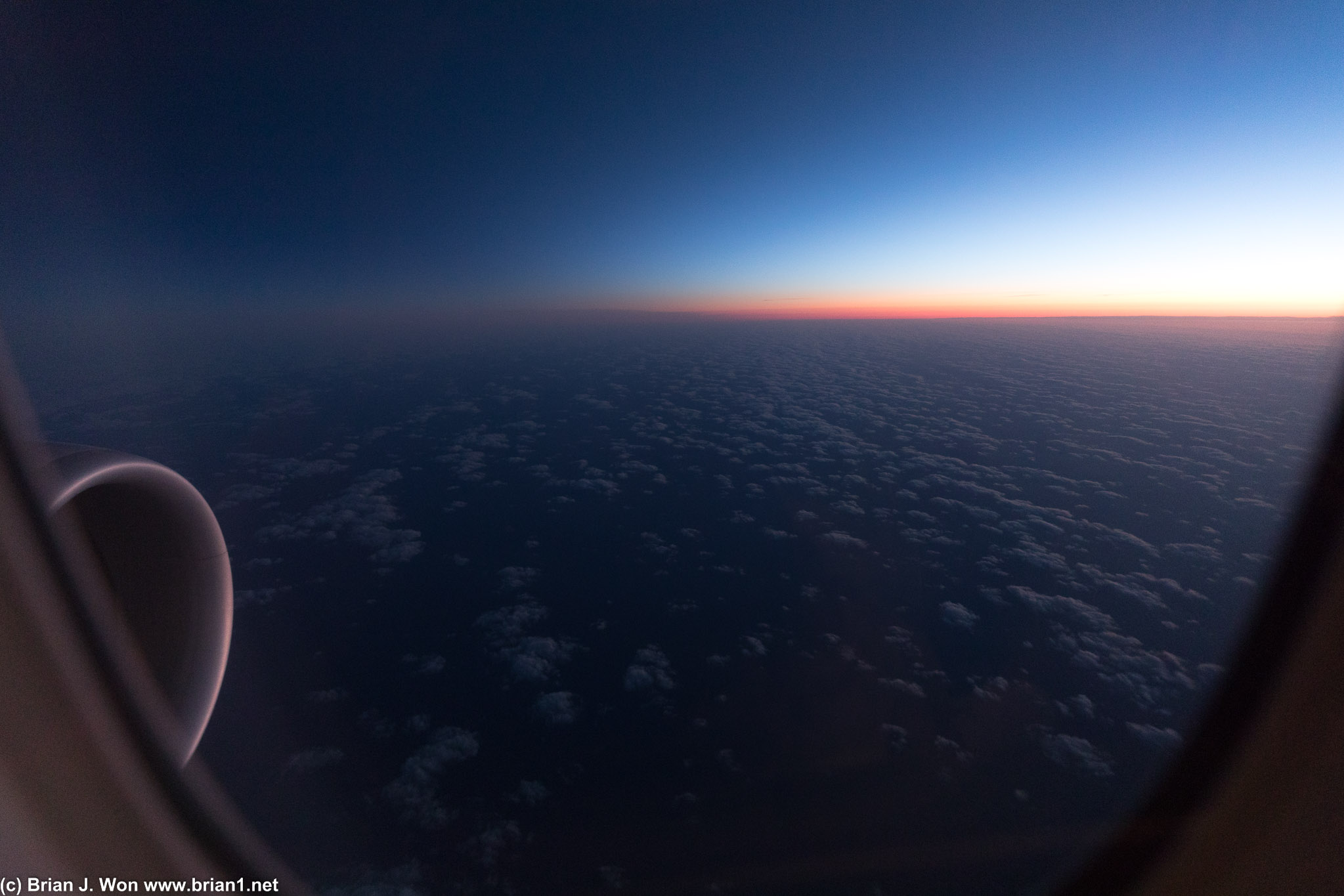 Sunrise over the eastern Pacific.