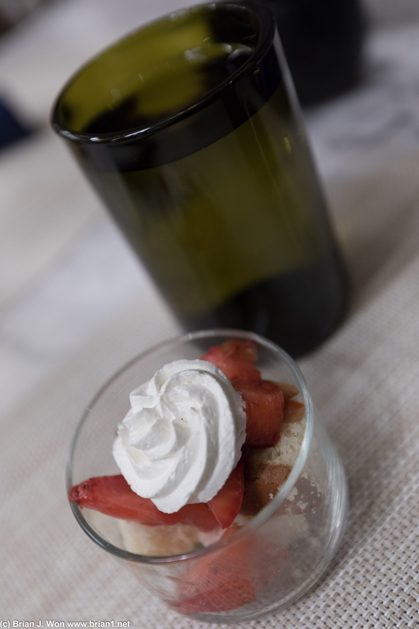 Strawberries and cake.