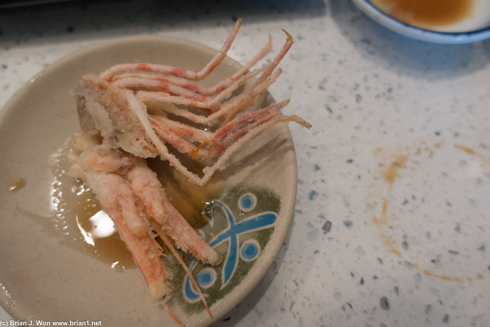 Deep fried shrimp head. Just right!