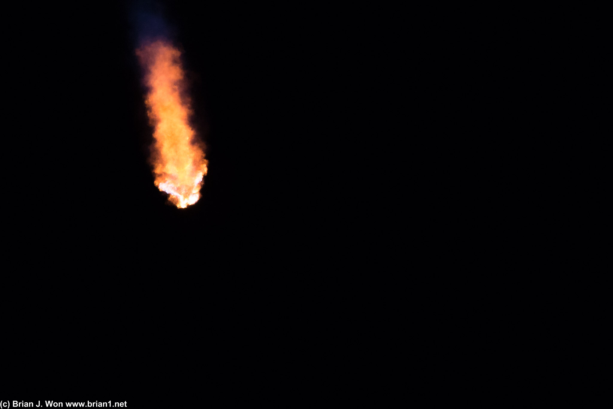 USAF STP-2 rides into space atop a plume of flame.