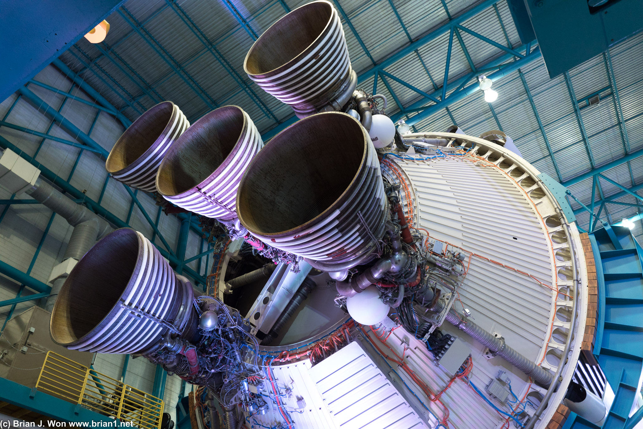 Second stage engines of the Saturn V.