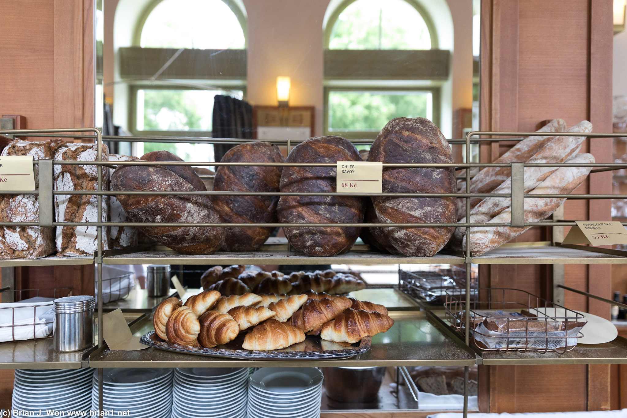 Bread and croissants at Cafe Savoy.