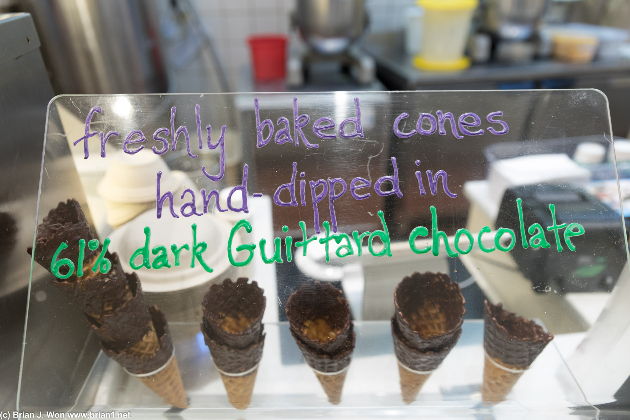 Chocolate-dipped waffle cones????