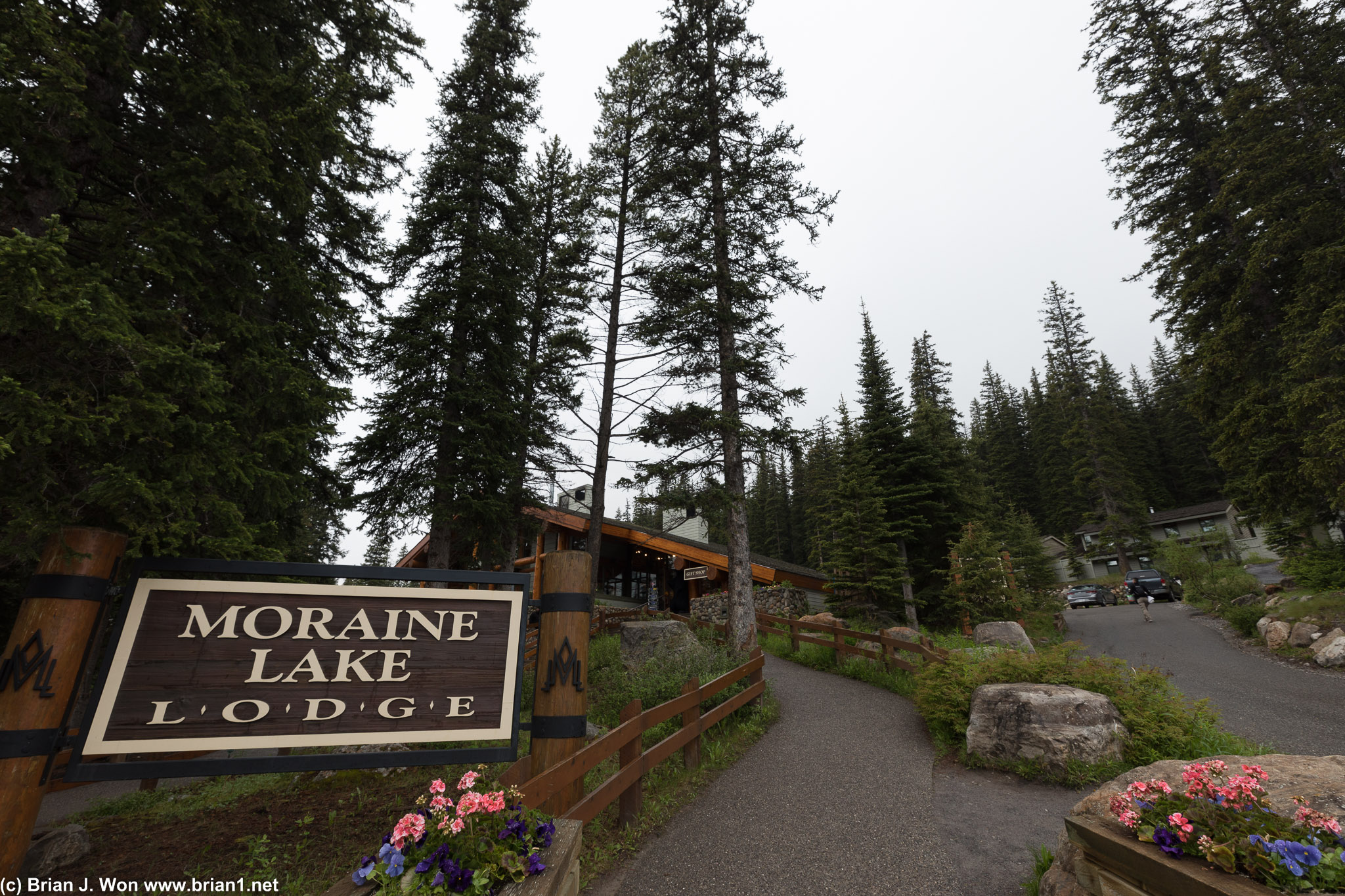 Moraine Lake Lodge is a much smaller affair than the Fairmont at Lake Louise.