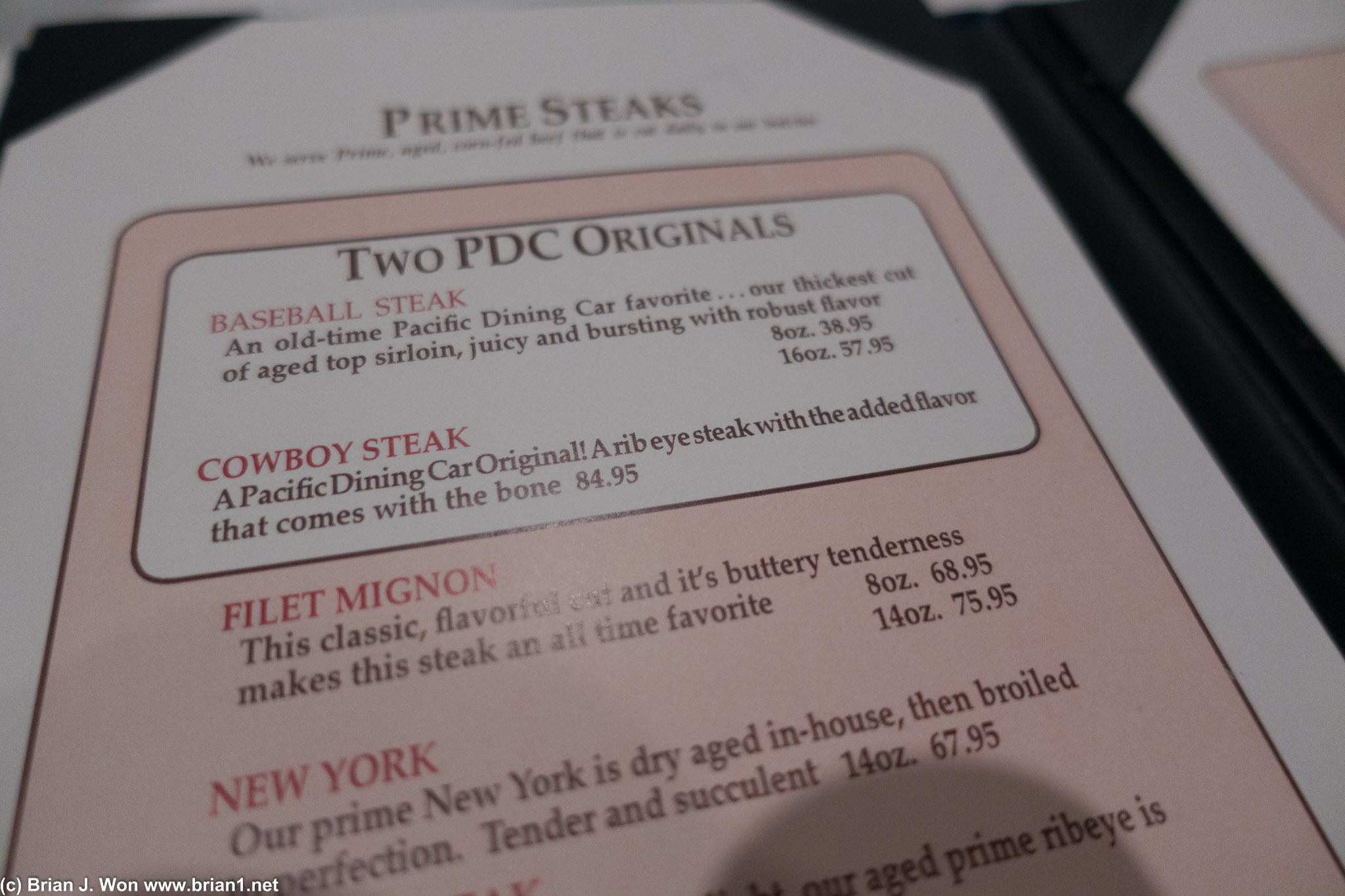Instead of $38.95 for the baseball steak, we're here because it's $0.98.