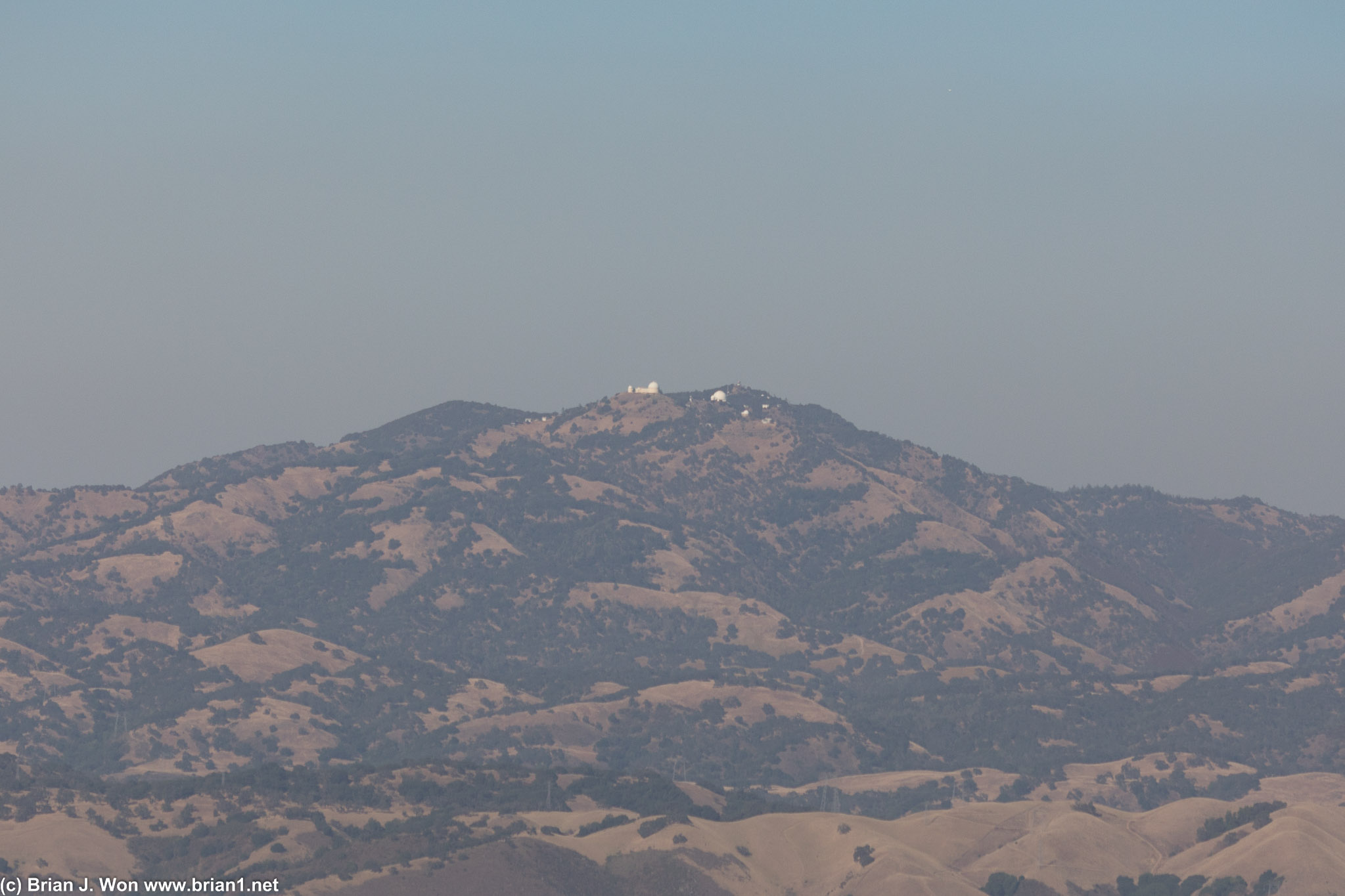 Lick Observatory to the east of SJC on final approach.
