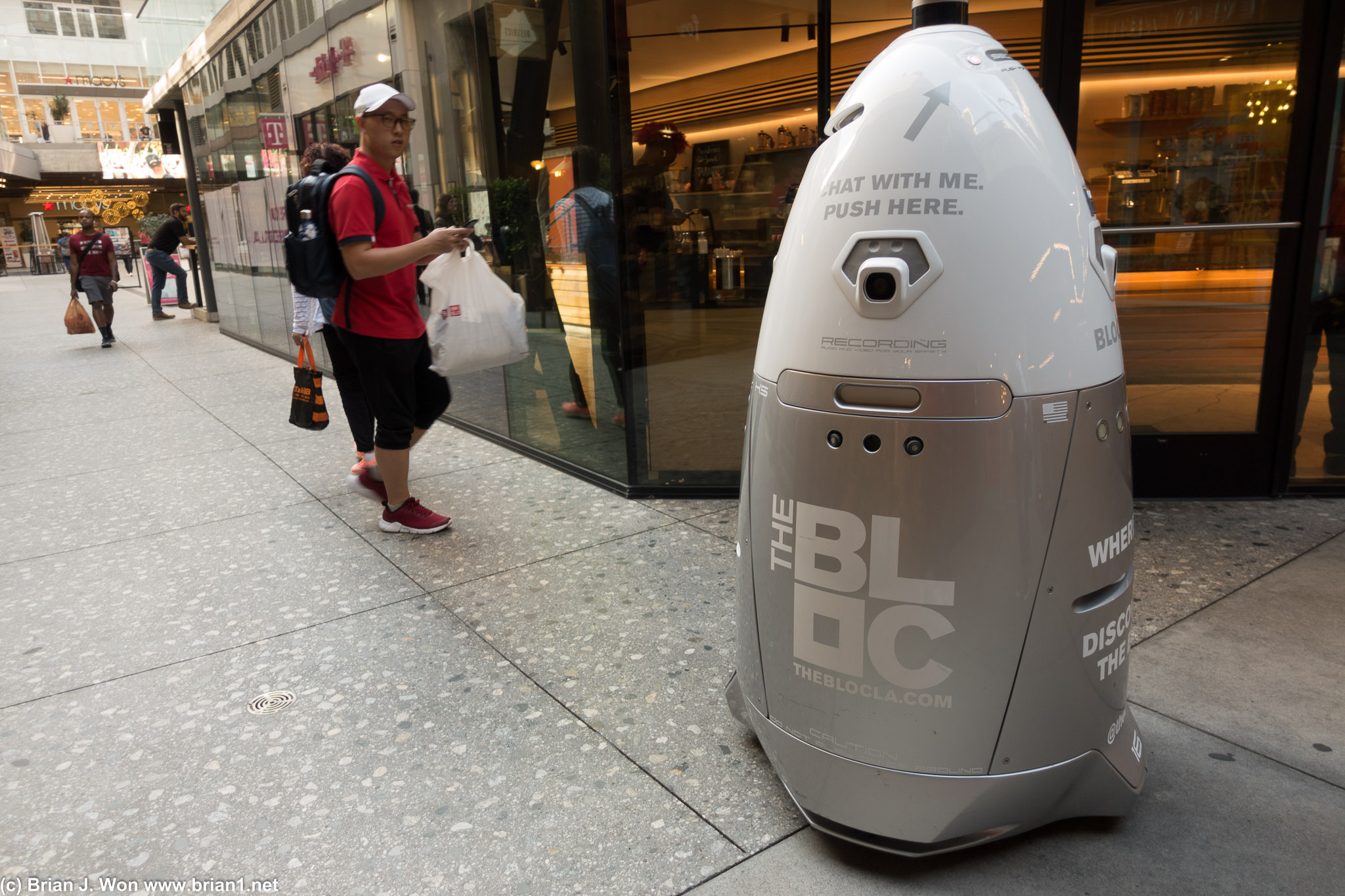Greeting robots at The Bloc?