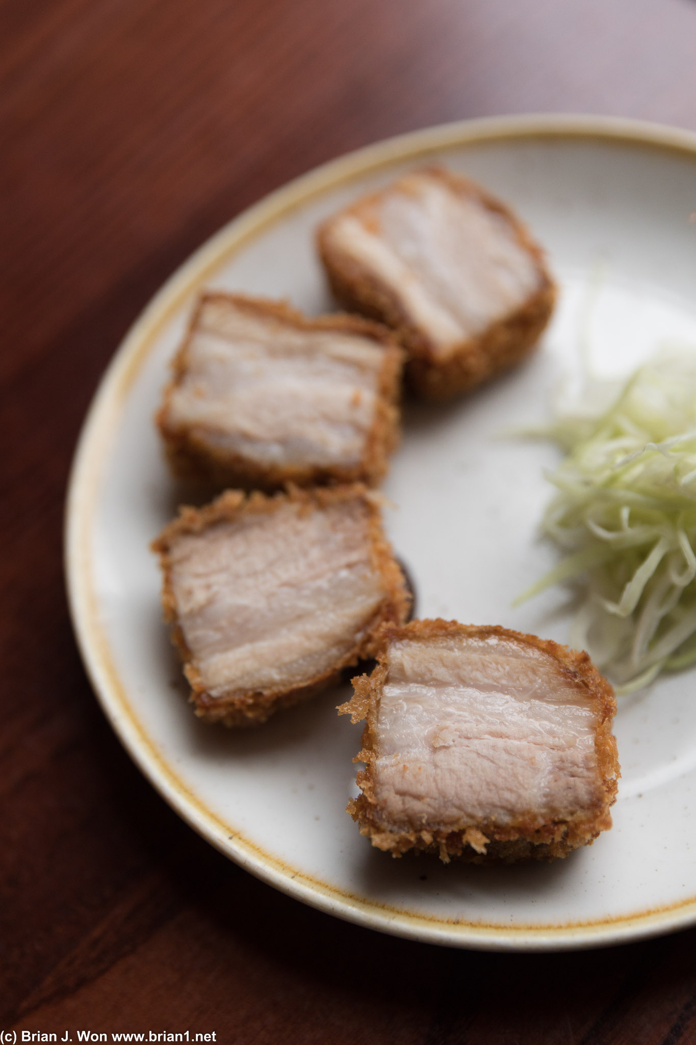 Crispy pork belly was a cross between Japanese and Chinese. Yum.