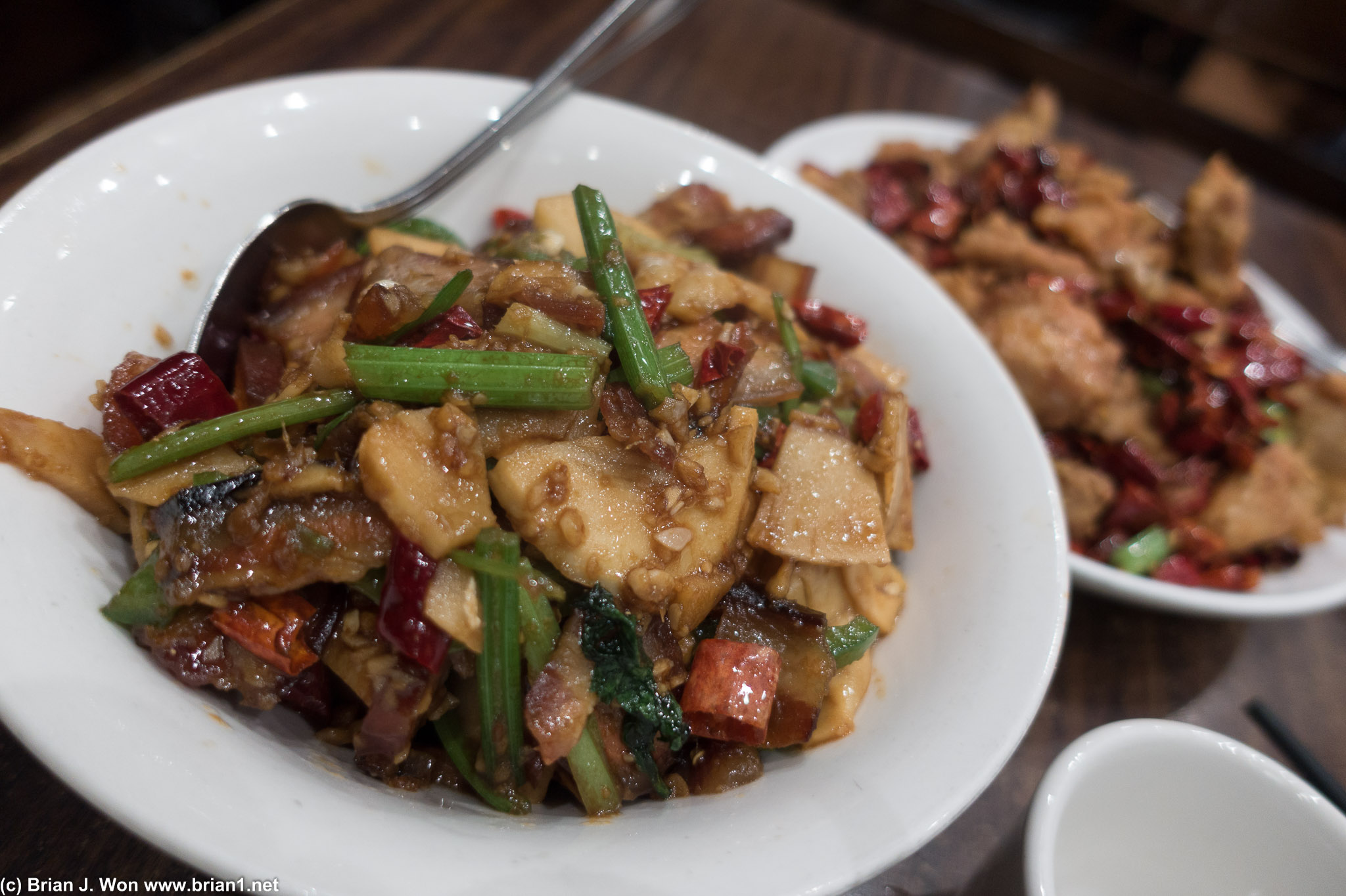 Hunan smoked pork with bamboo shoots. Tasty but got overwhelming.