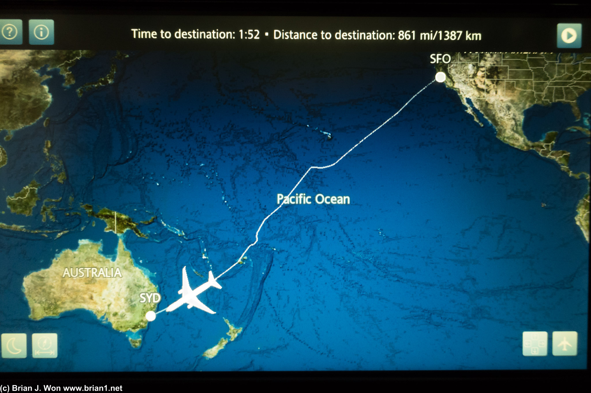 One messy flight path as the pilot tried to avoid the worst of the turbulence across the Pacific.