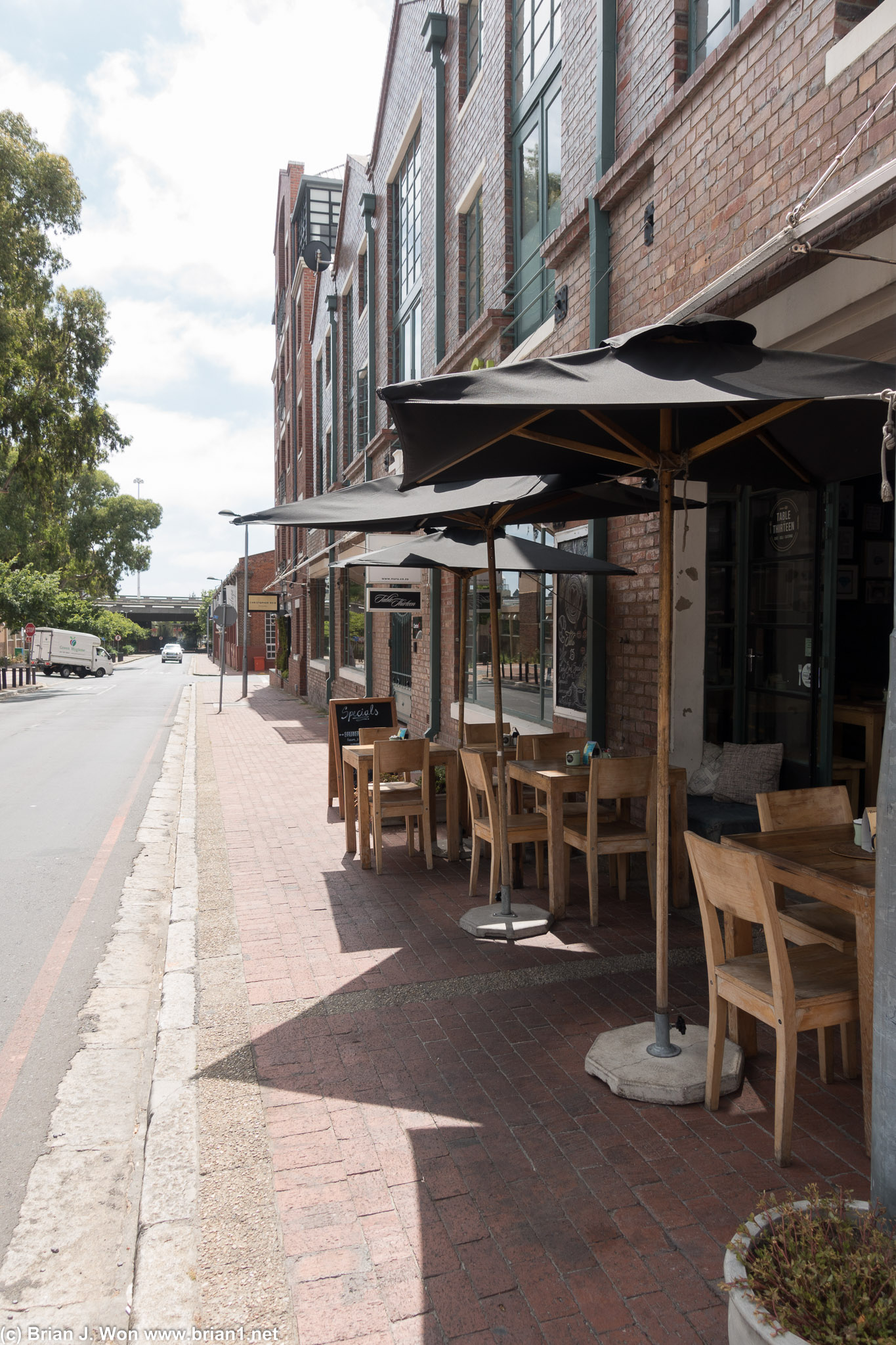 Table Thirteen for a casual breakfast with a view of the street.