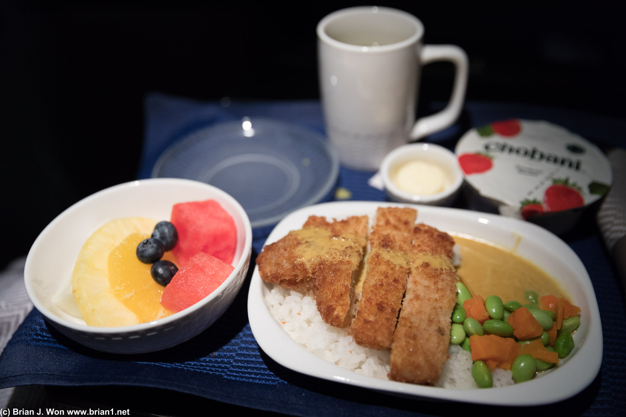 Chicken katsu was surprisingly good considering it was airplane food.