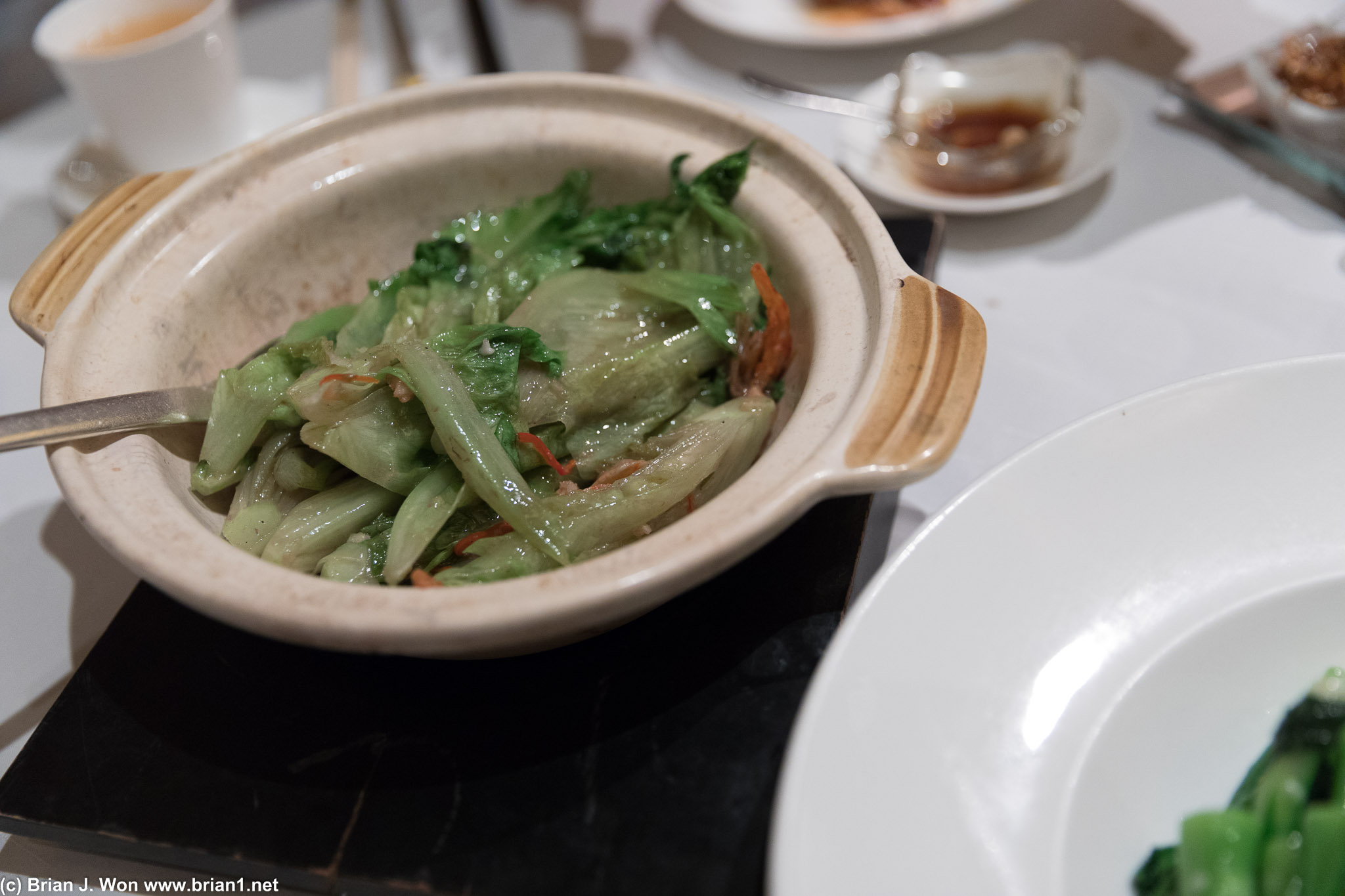 Lettuce with dried shrimp clay pot. Quite intense as they added shrimp paste, too.