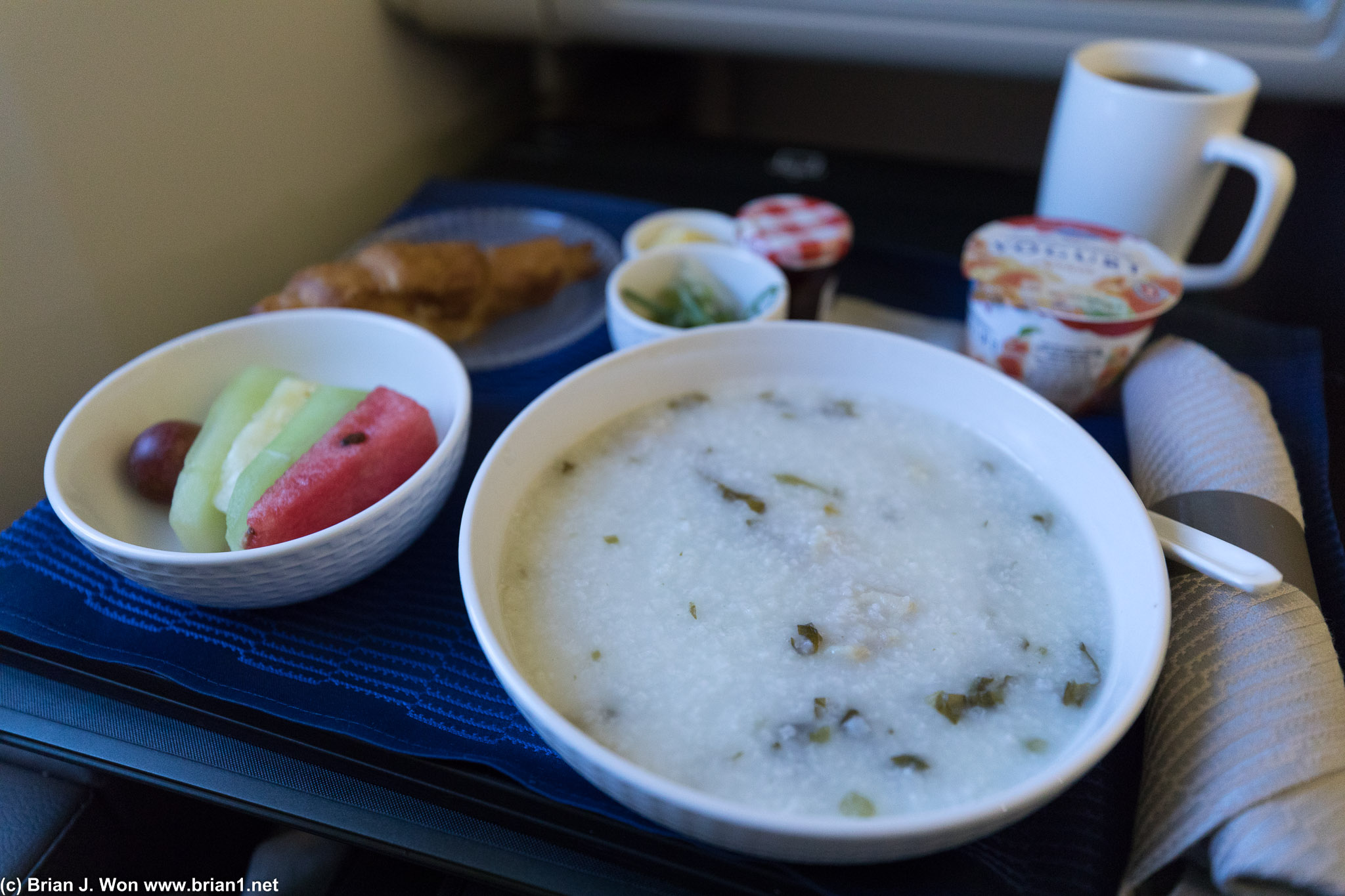 Arrival meal. The jook was actually pretty good this time.