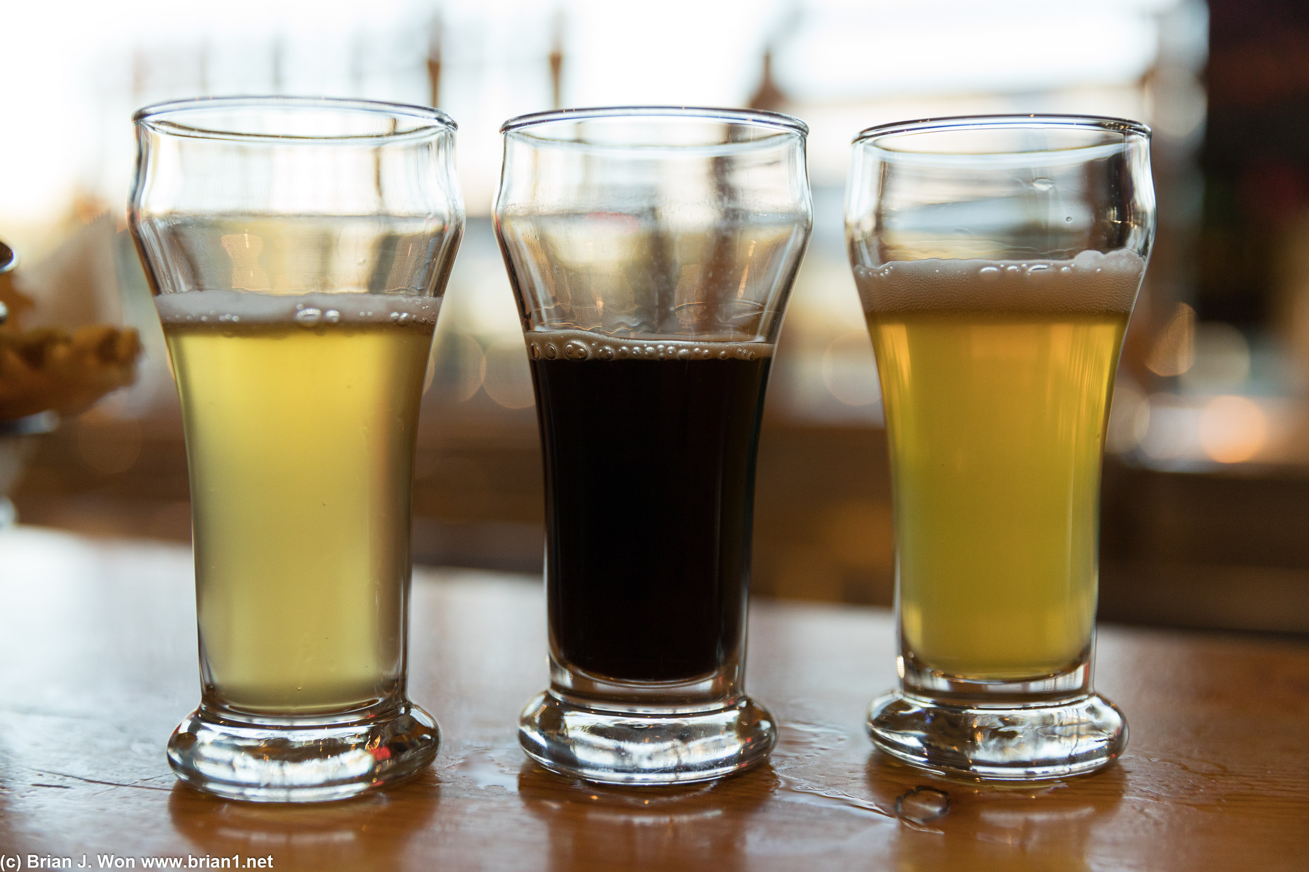 Beer. BRB Dark Sour in the middle, flanked by Mexican Lager and Juicy IPA.