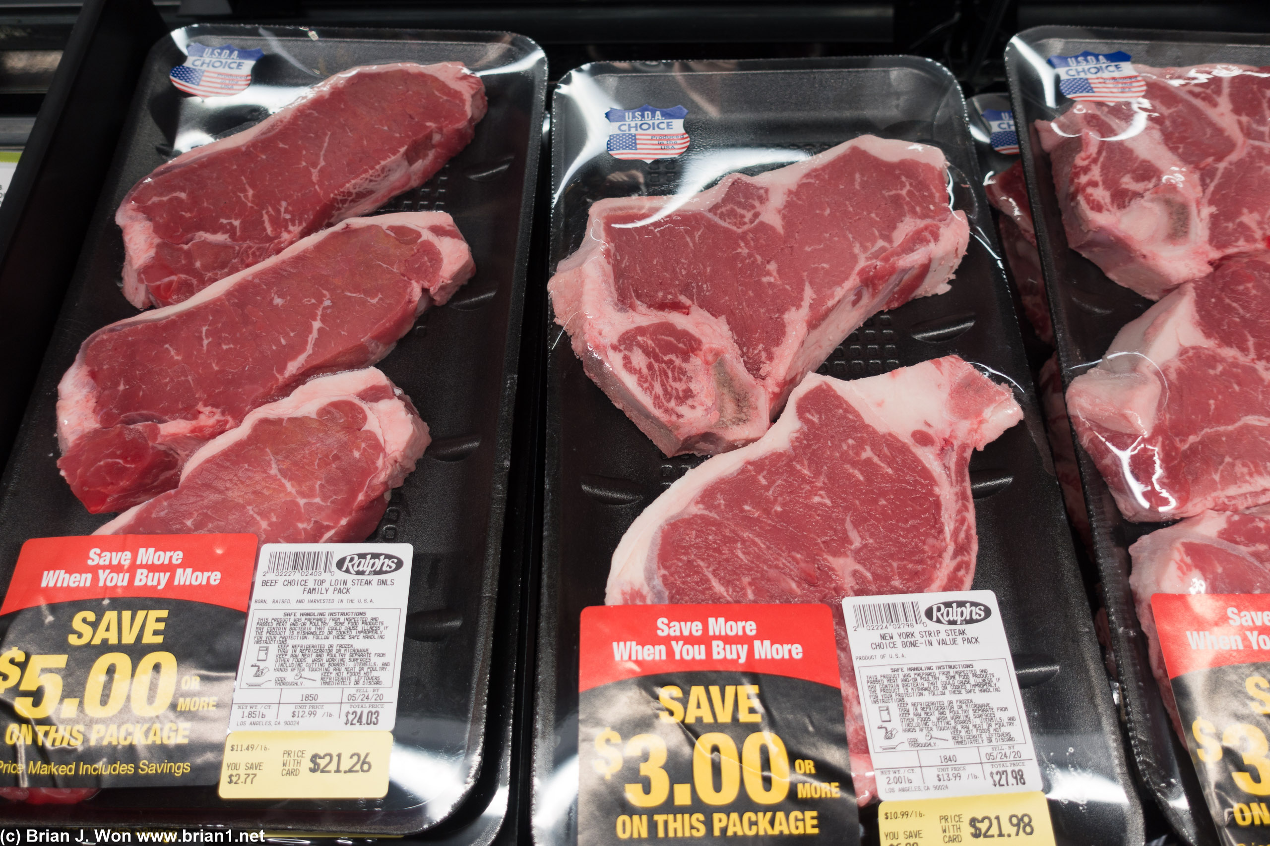 Even steak is seems normally priced.
