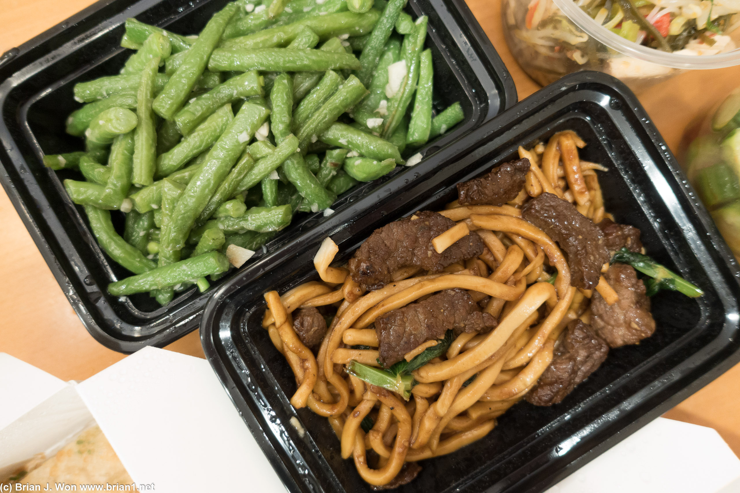 Green beans were okay, shortrib noodle was quite good-- although spicing was mostly soy sauce.