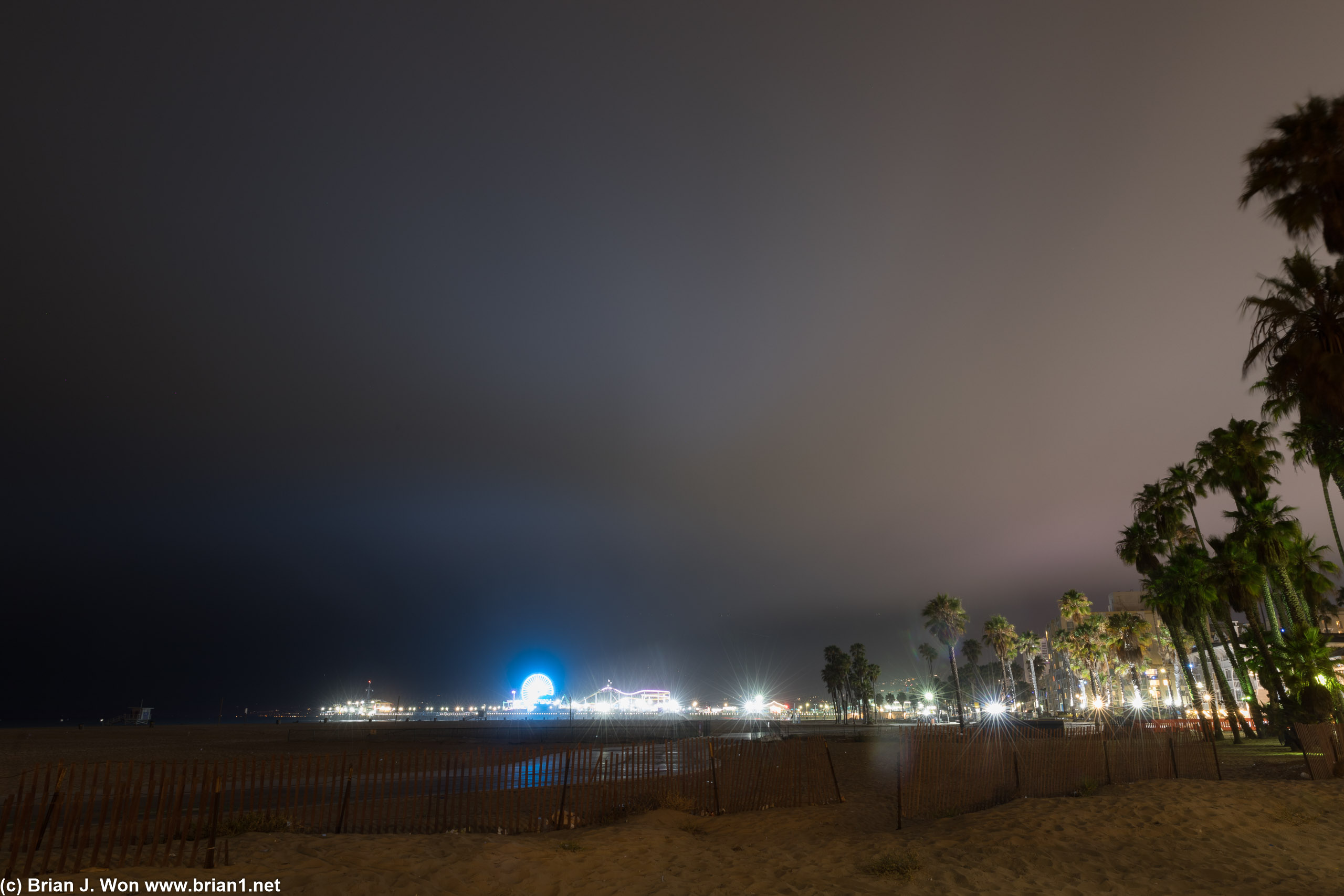 Fogged out on the beach the next night.