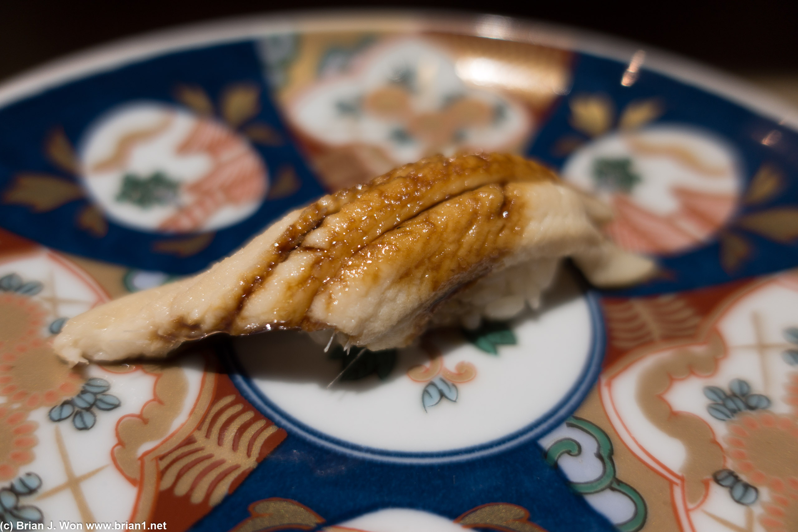 Anago (sea eel). Softer texture and flavor than the usaul freshwater eel.