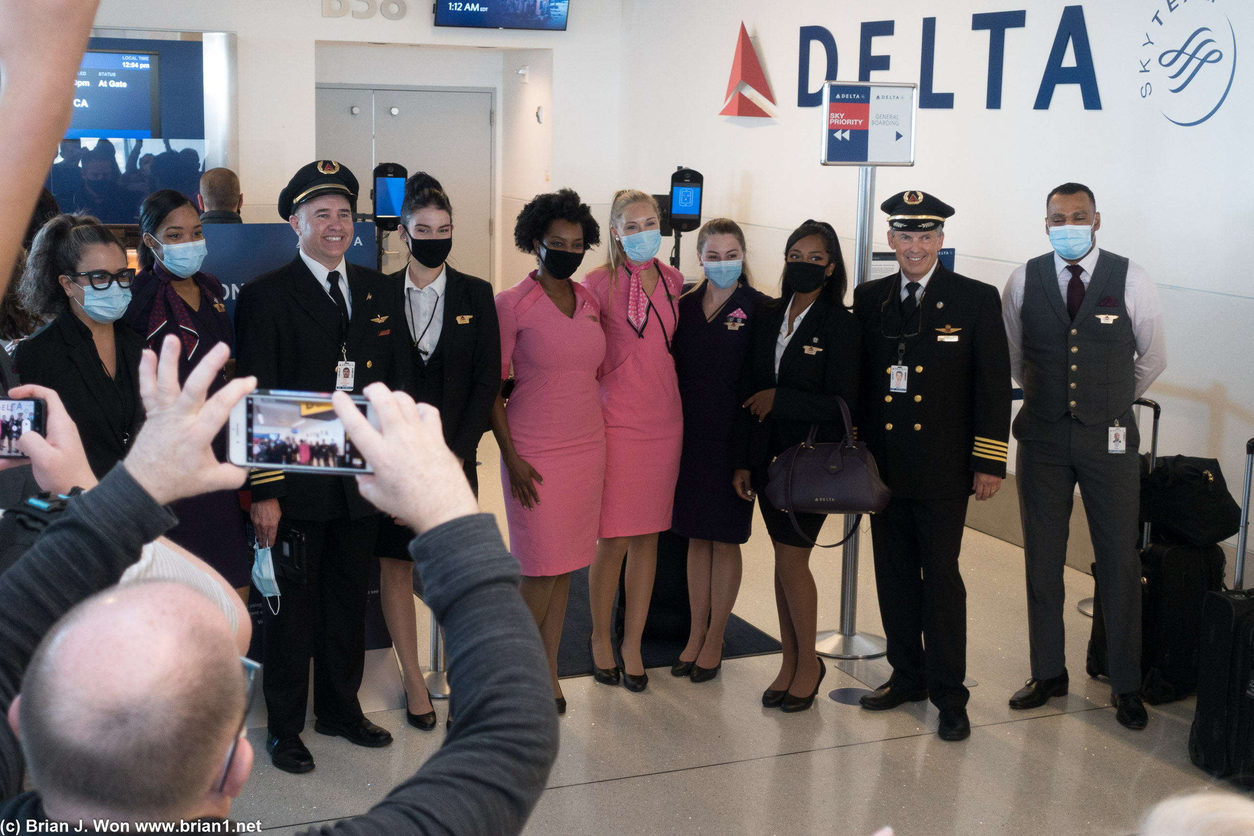 Flight crew for Delta's final 777 flight.