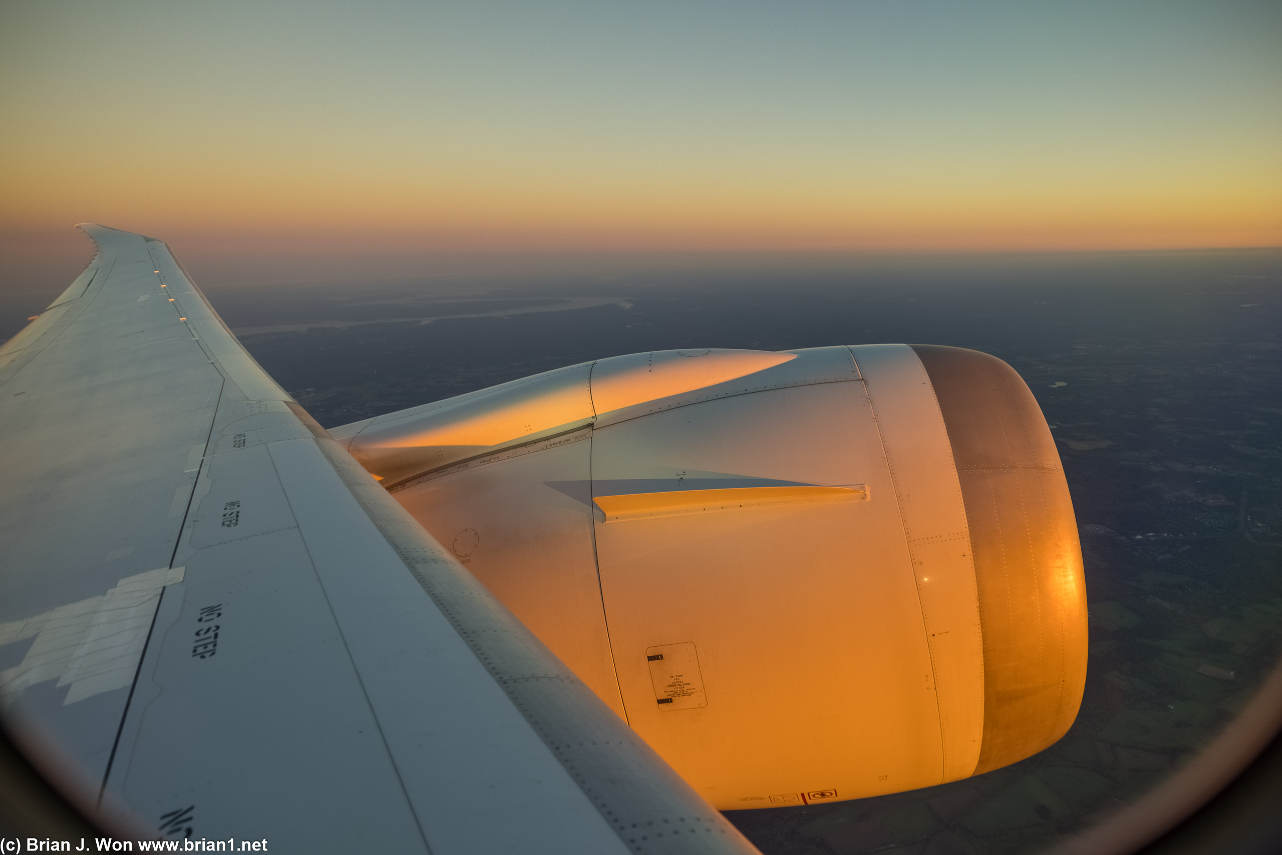 Orange hues at 39,000 feet.