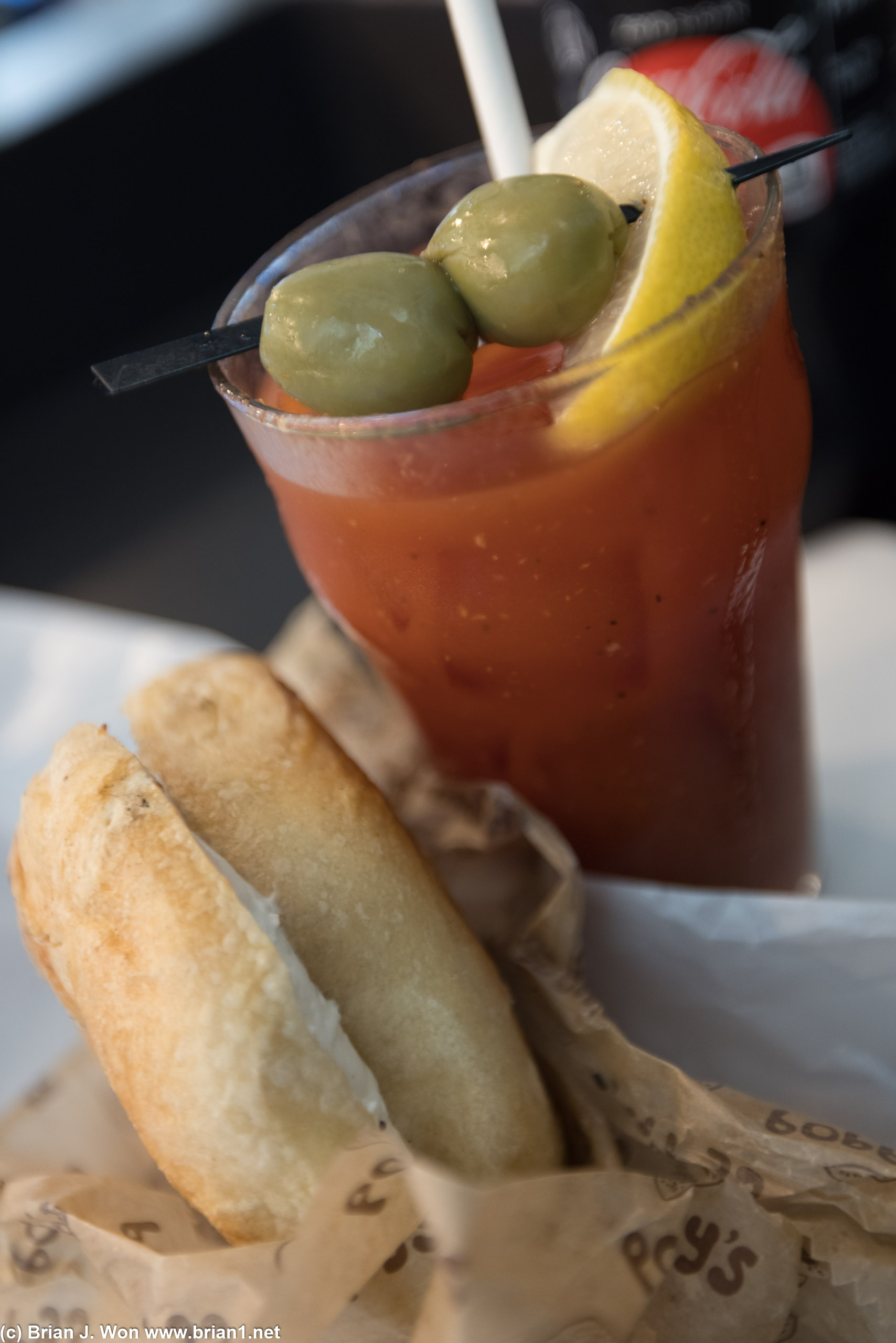 Poppy's bagel and a very, very overpriced bloody mary from Wanderlust.