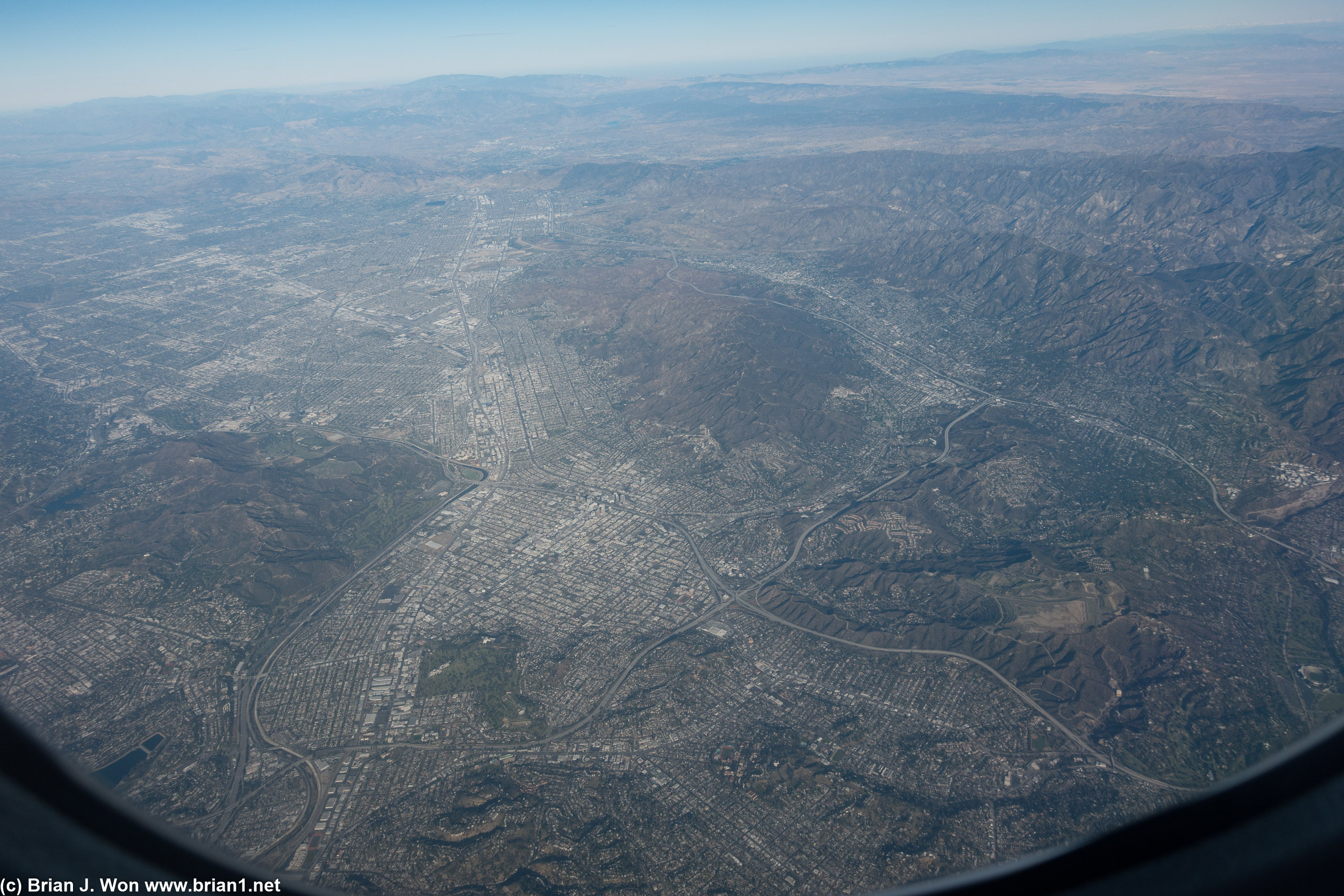 Glendale is the u-ish shape in the foreground, bordered clockwise from the west by I-5, CA-134, and CA-2.