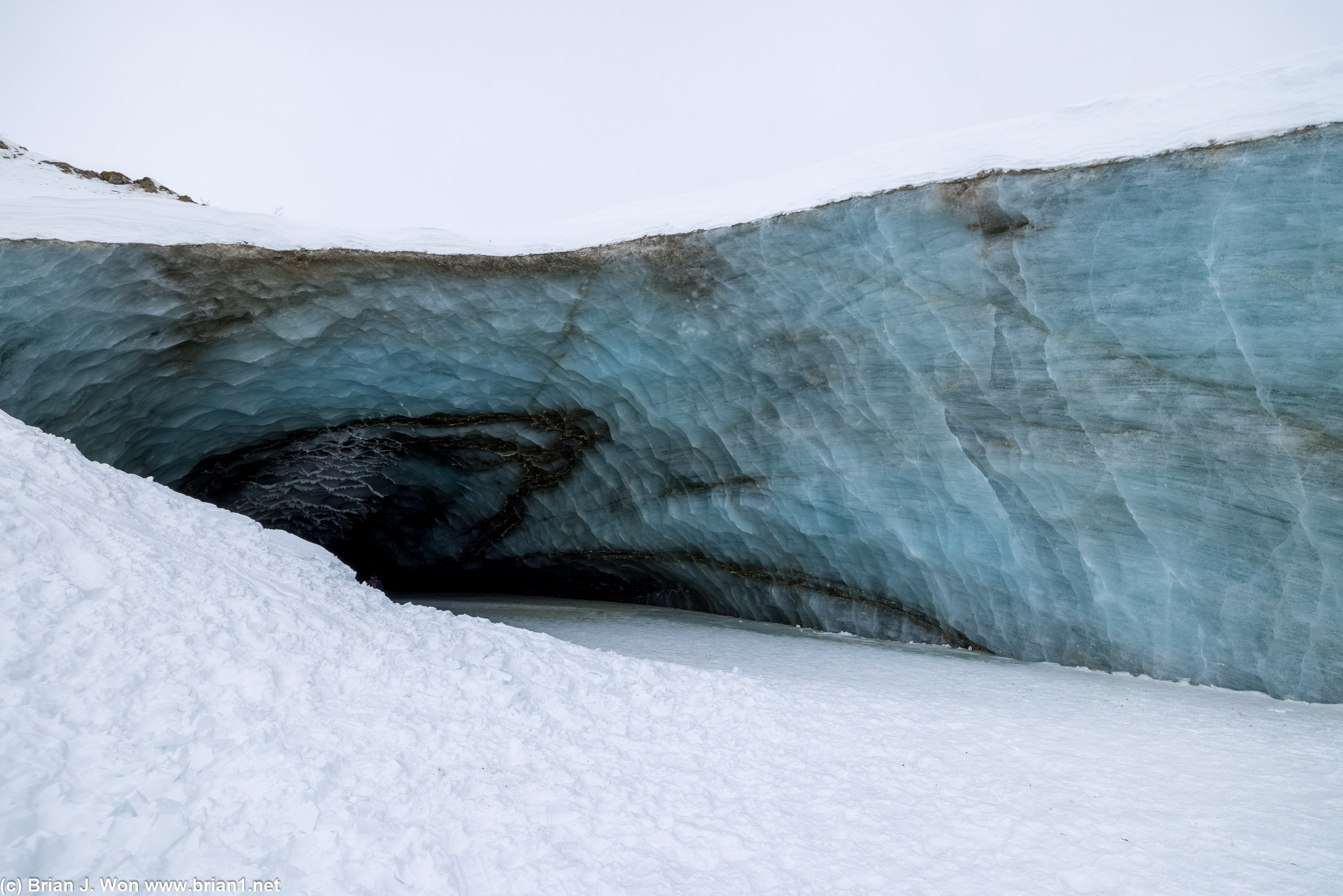 Castner Glacier ice cave was not impressive at first glance.
