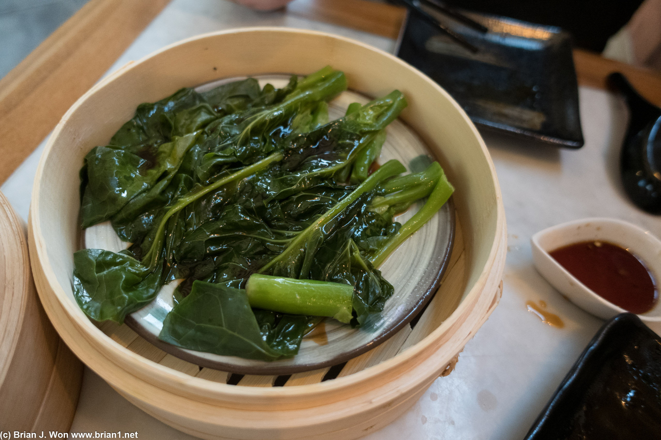 Even the gai lan portion is skimpy. Thwy were also on the verge of being overcooked-- but not quite!