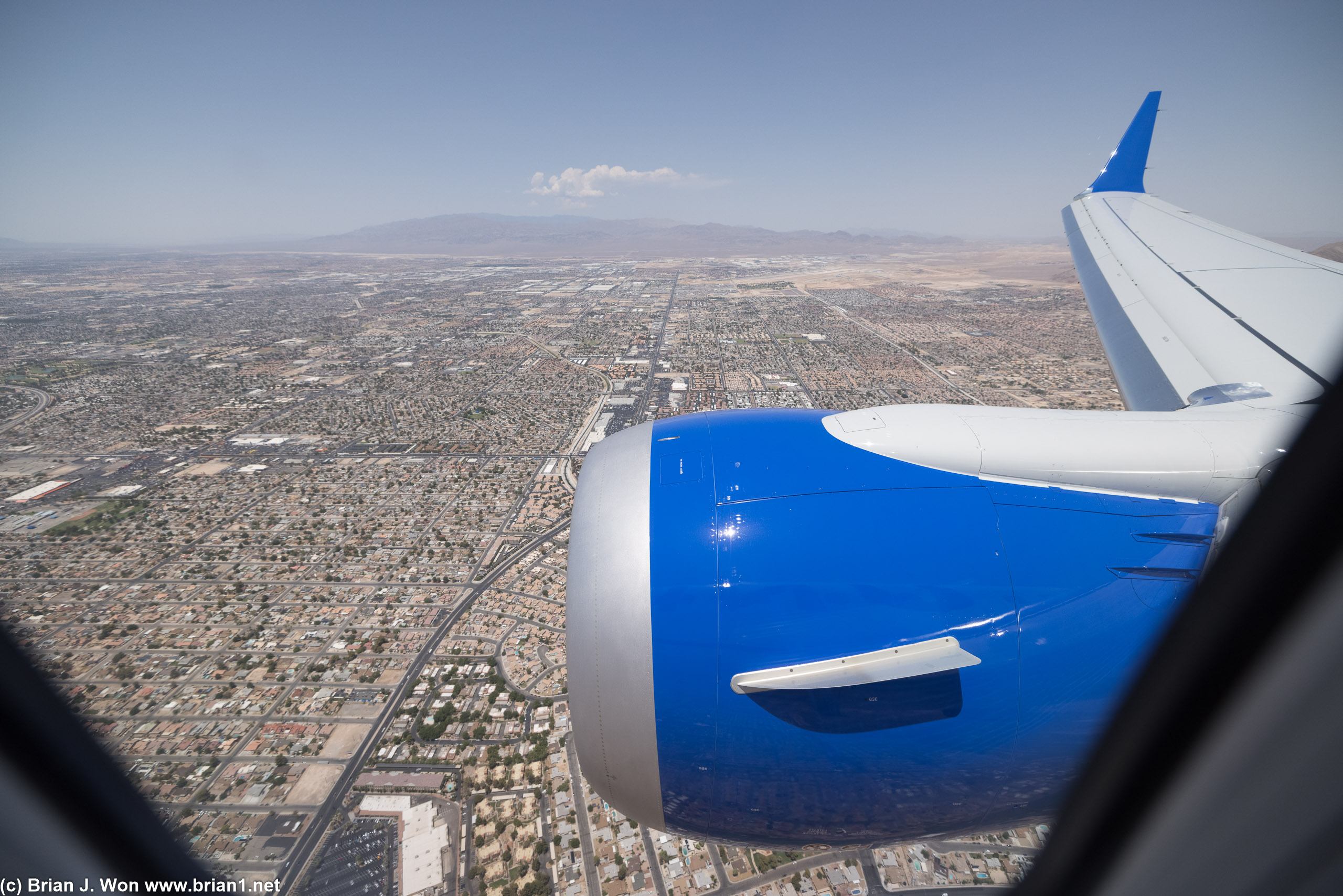 Final approach over Las Vegas.