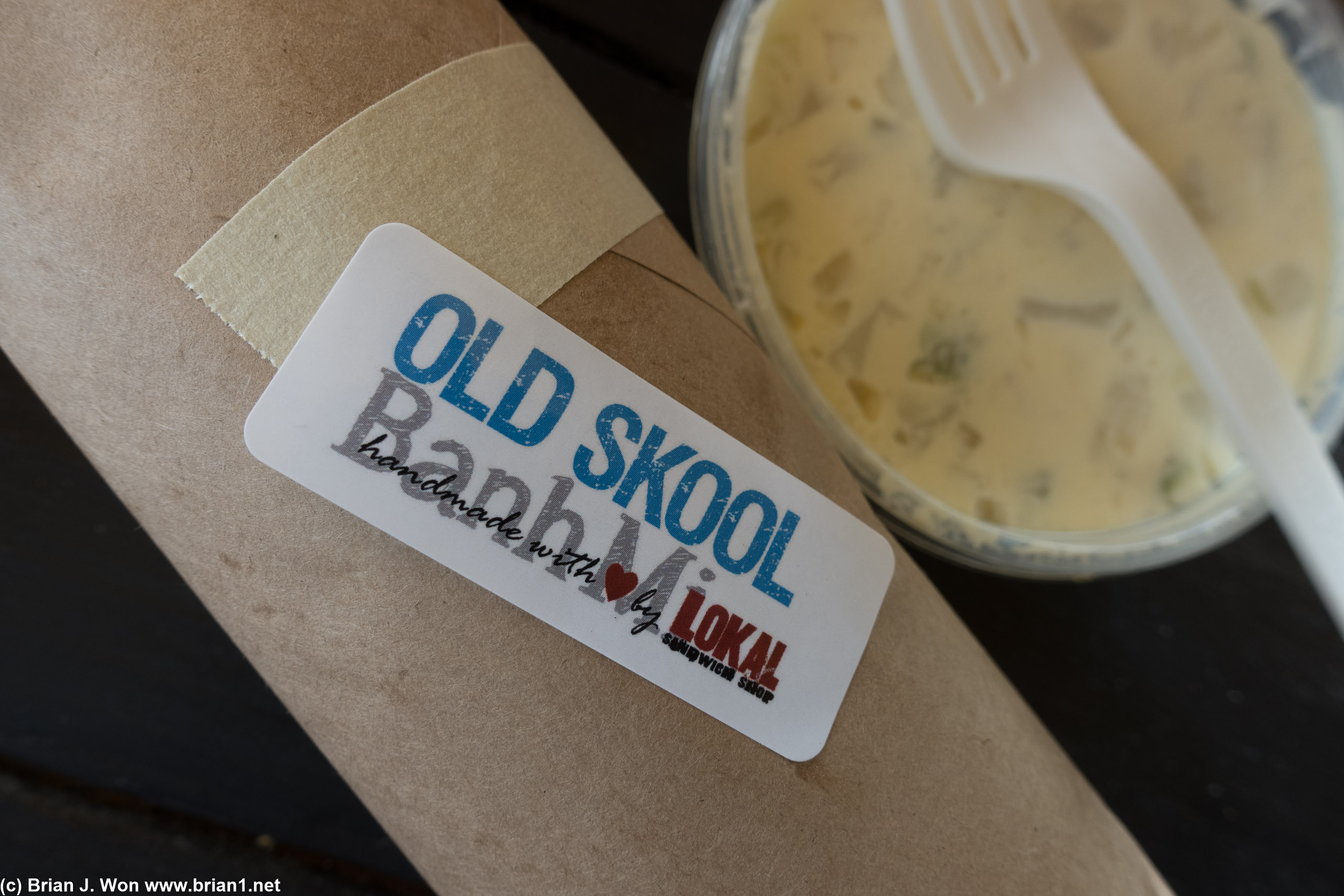 Old skool + a forgettable potato salad.