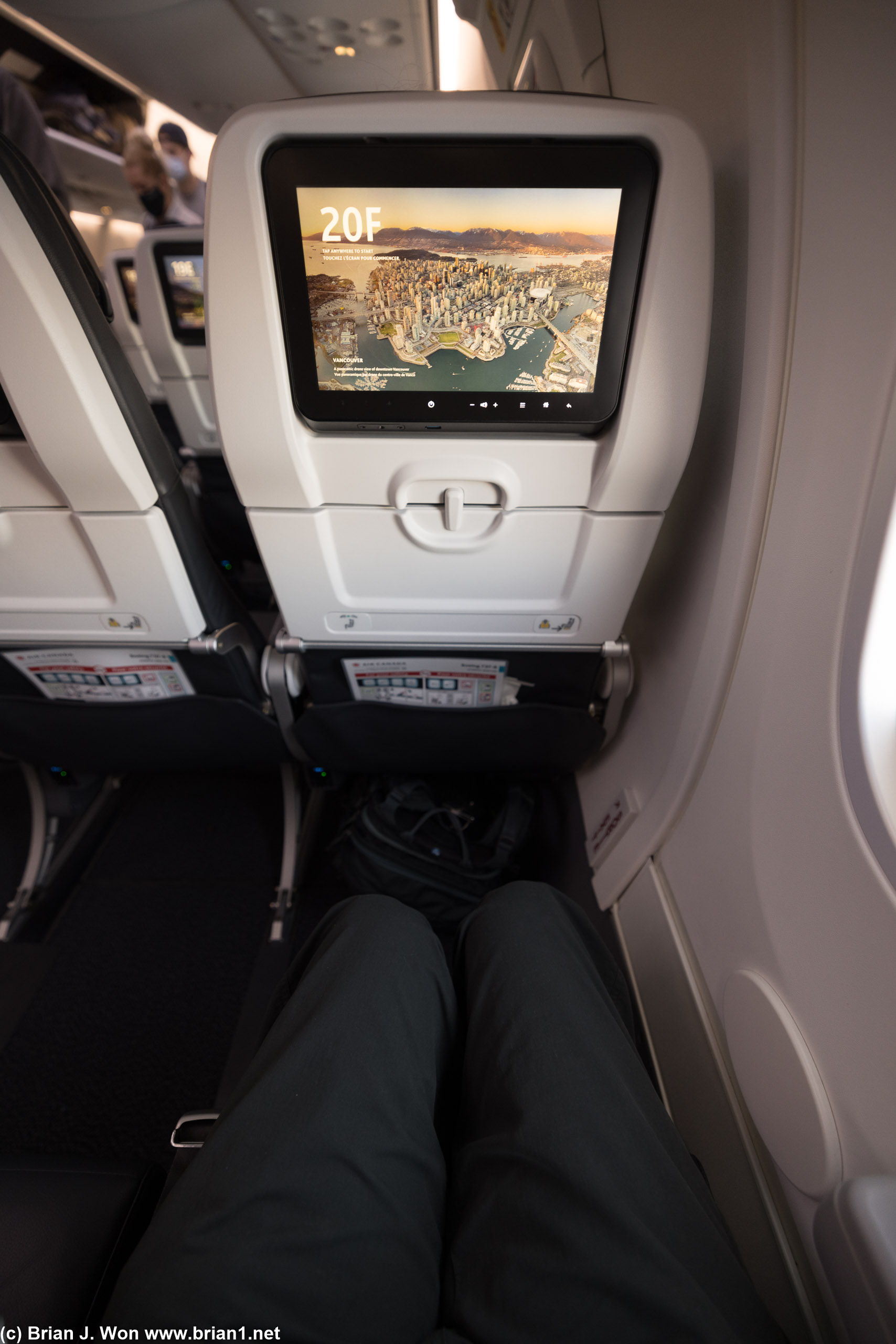 Exit row on Air Canada Boeing 737 MAX 8.