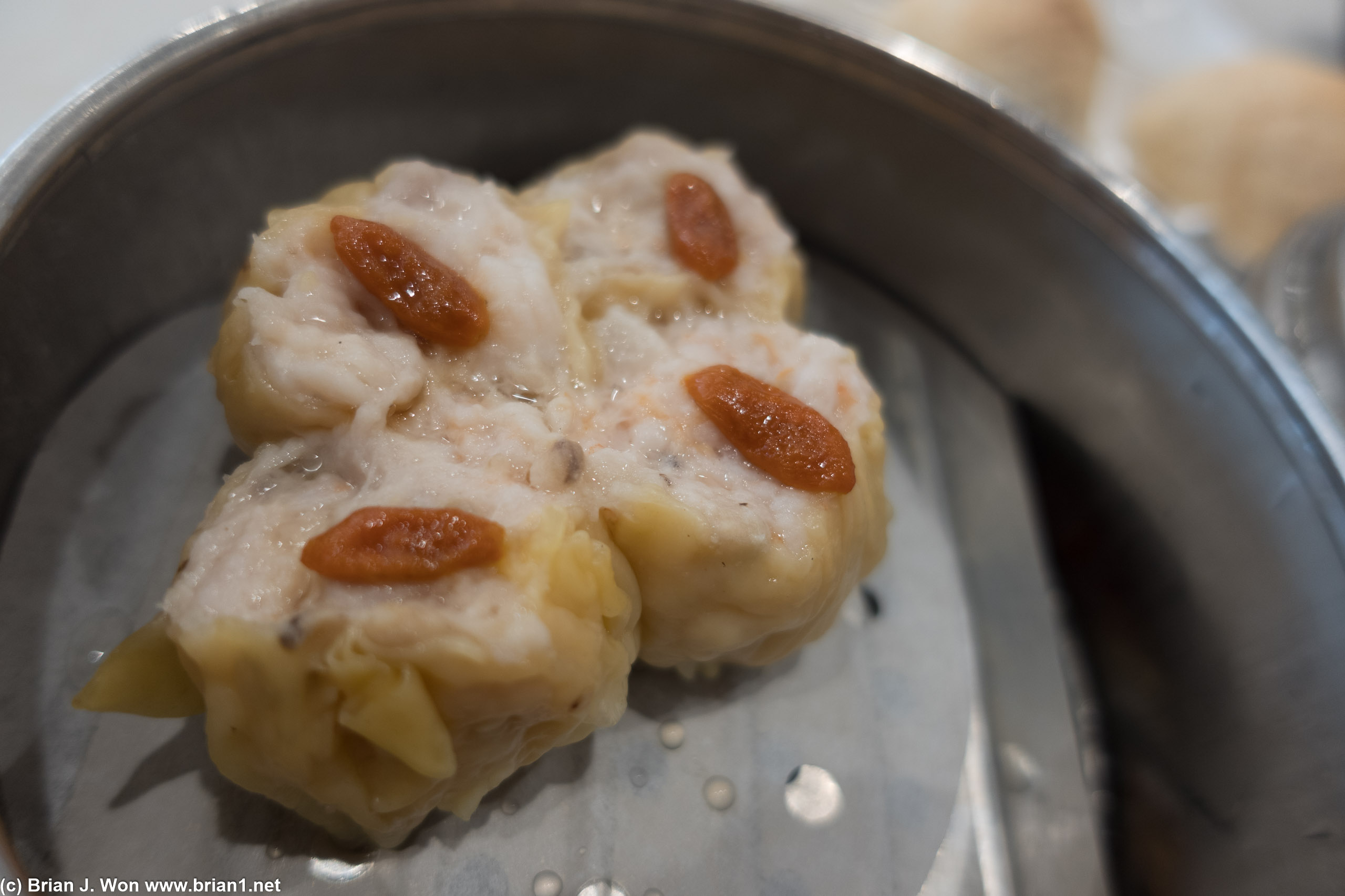 Shu mai looked like they were fresh from the freezer.