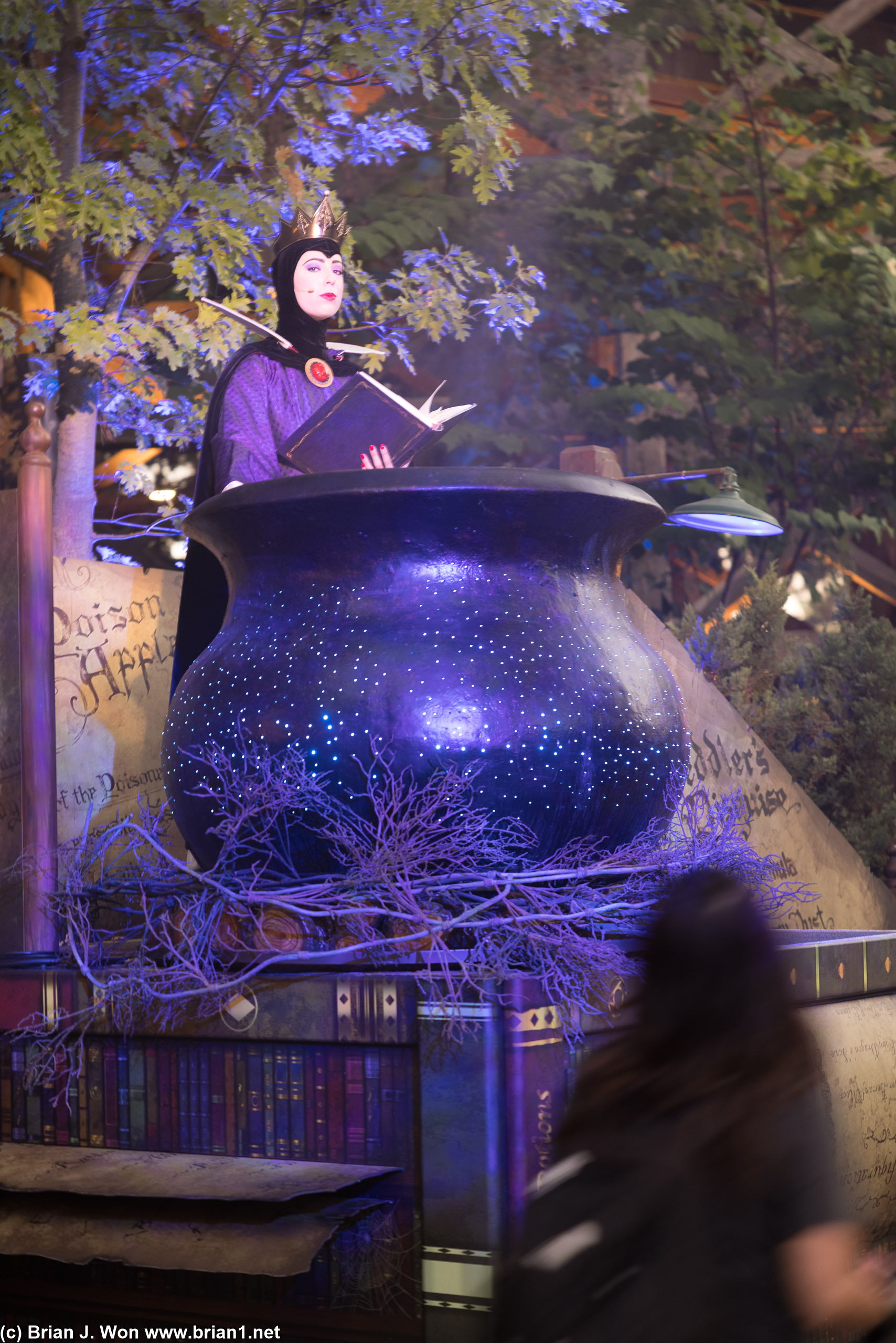 Maleficent presides over one of many trick-or-treat candy trails.